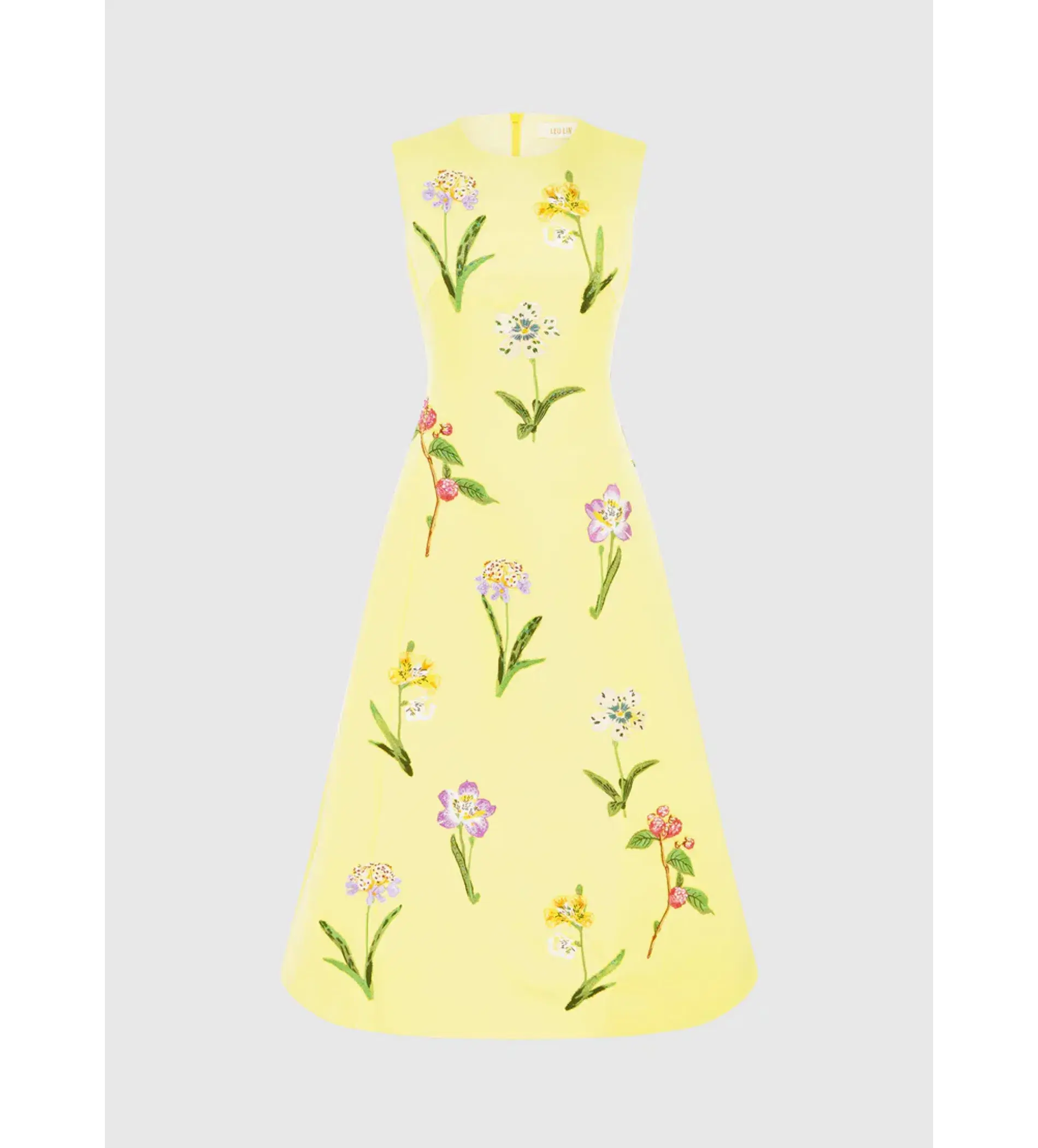 Leo Lin Cleo Sleeveless Midi Dress Wild Flower Print in Sorbet Size 8 - Image 4