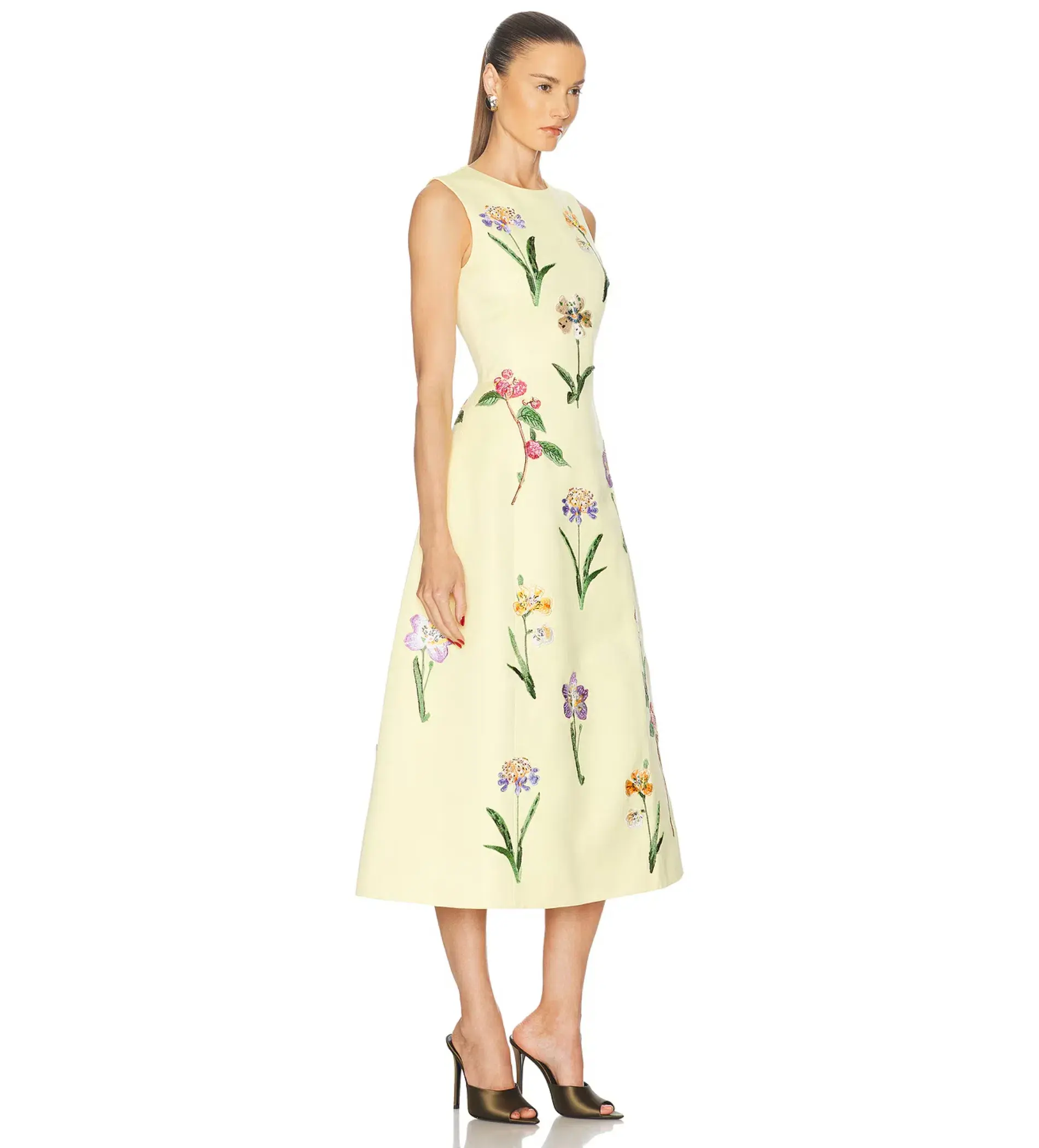 Leo Lin Cleo Sleeveless Midi Dress Wild Flower Print in Sorbet Size 8 - Image 2