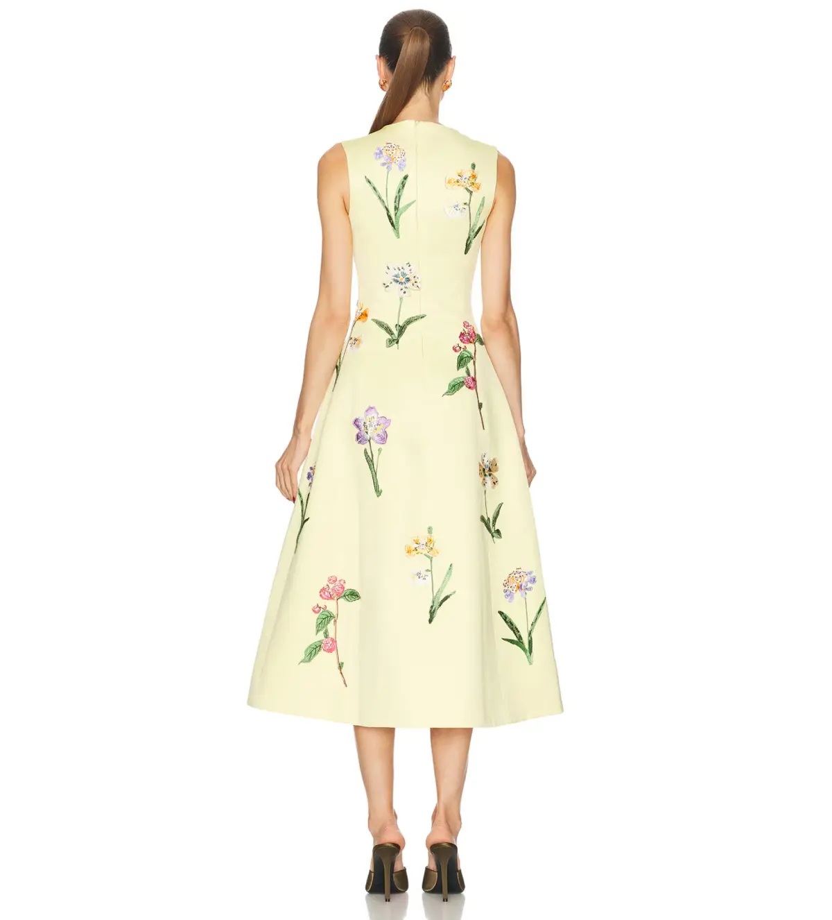 Leo Lin Cleo Sleeveless Midi Dress Wild Flower Print in Sorbet Size 8 - Image 3