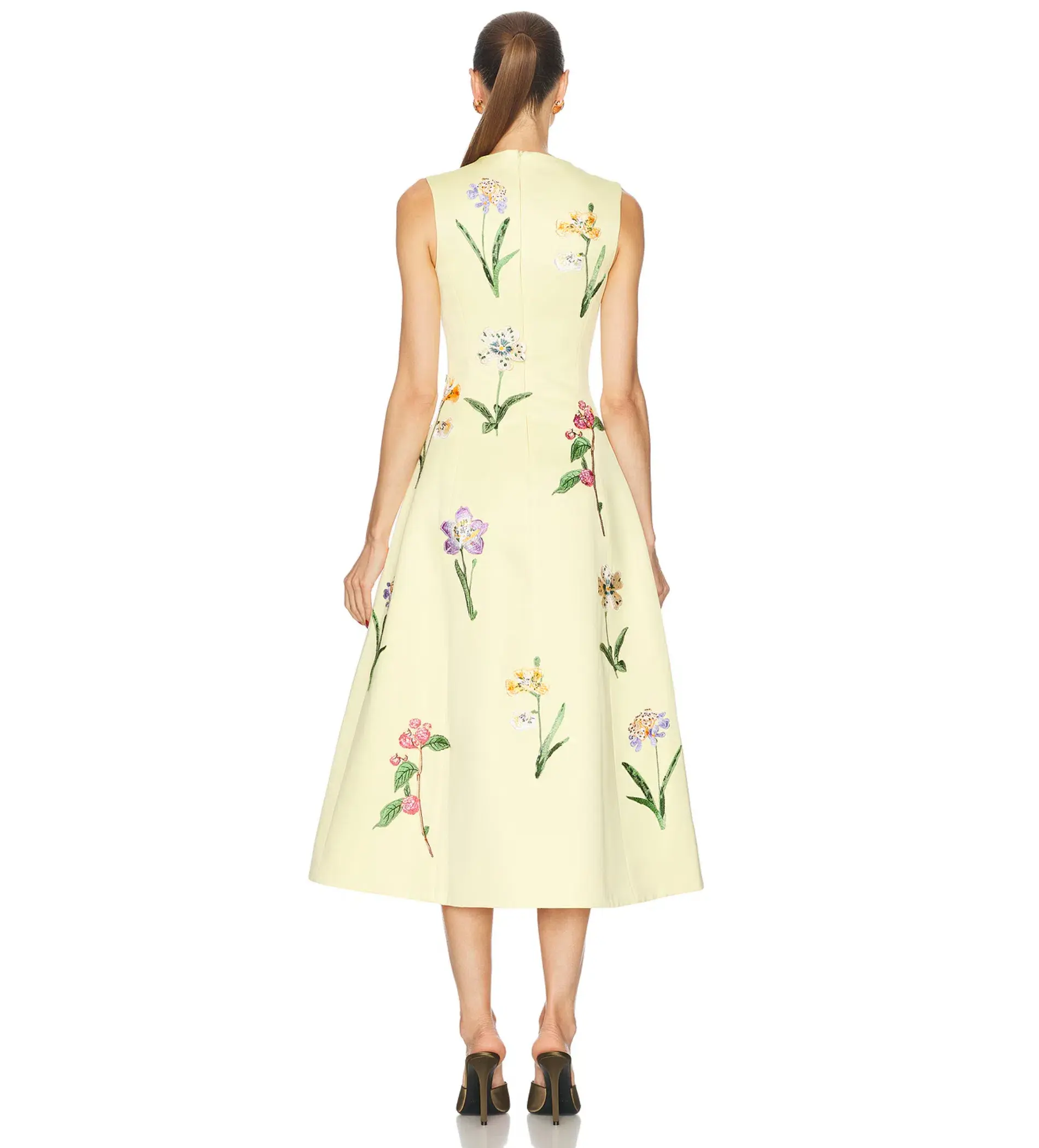 Leo Lin Cleo Sleeveless Midi Dress Wild Flower Print in Sorbet Size 8 - Image 3