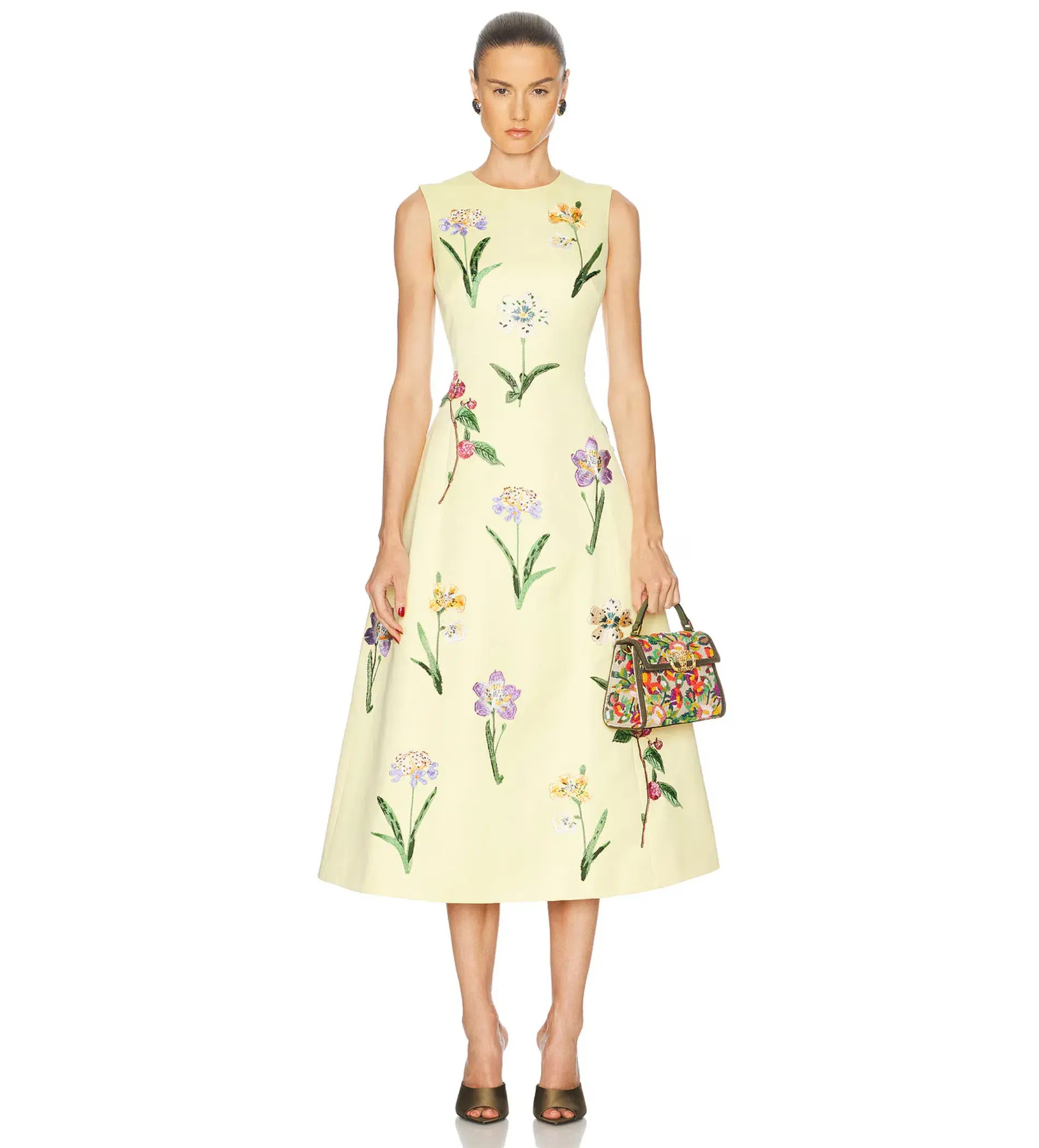 Leo Lin Cleo Sleeveless Midi Dress Wild Flower Print in Sorbet Size 8 - Image 1