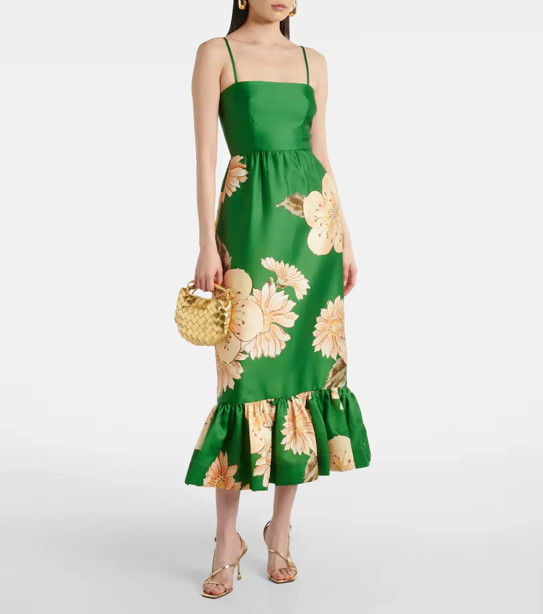 Alemais Sage Midi Dress Green Floral Size 12 - Image 1