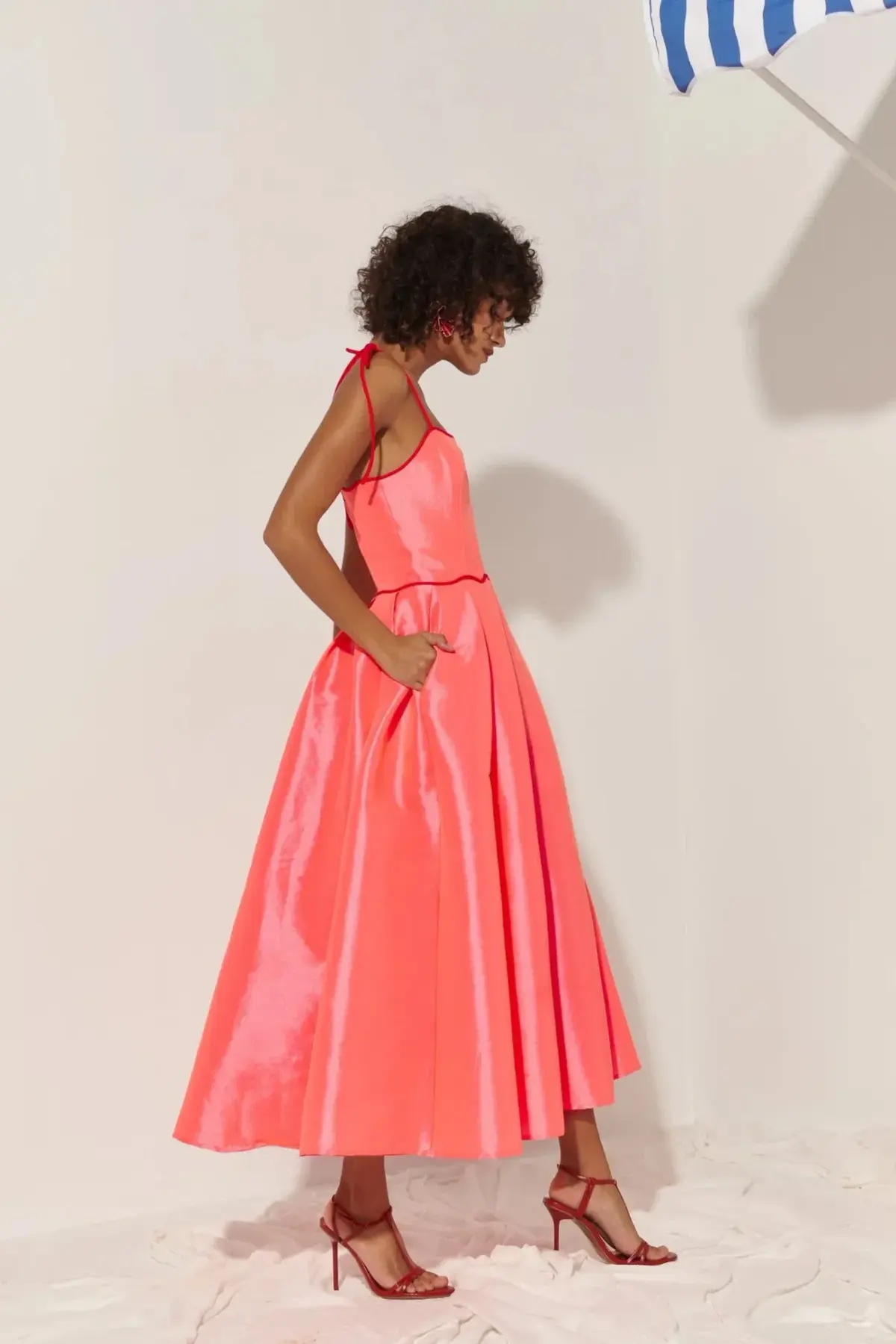 CeliaB Alma Midi Dress Orange Size 12 - Image 2