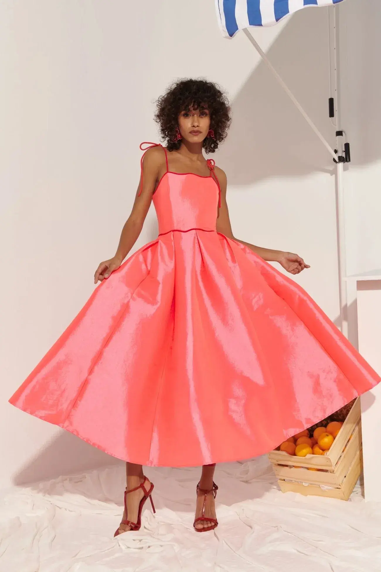 CeliaB Alma Midi Dress Orange Size 12 - Image 4