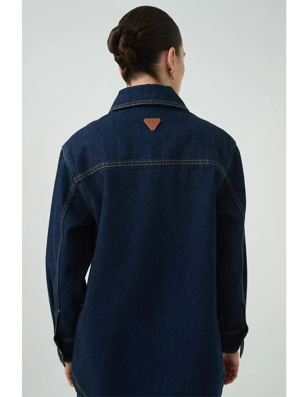 Aje Studio Junee Denim Shirt Size AU 12 for rent on The Volte - main image