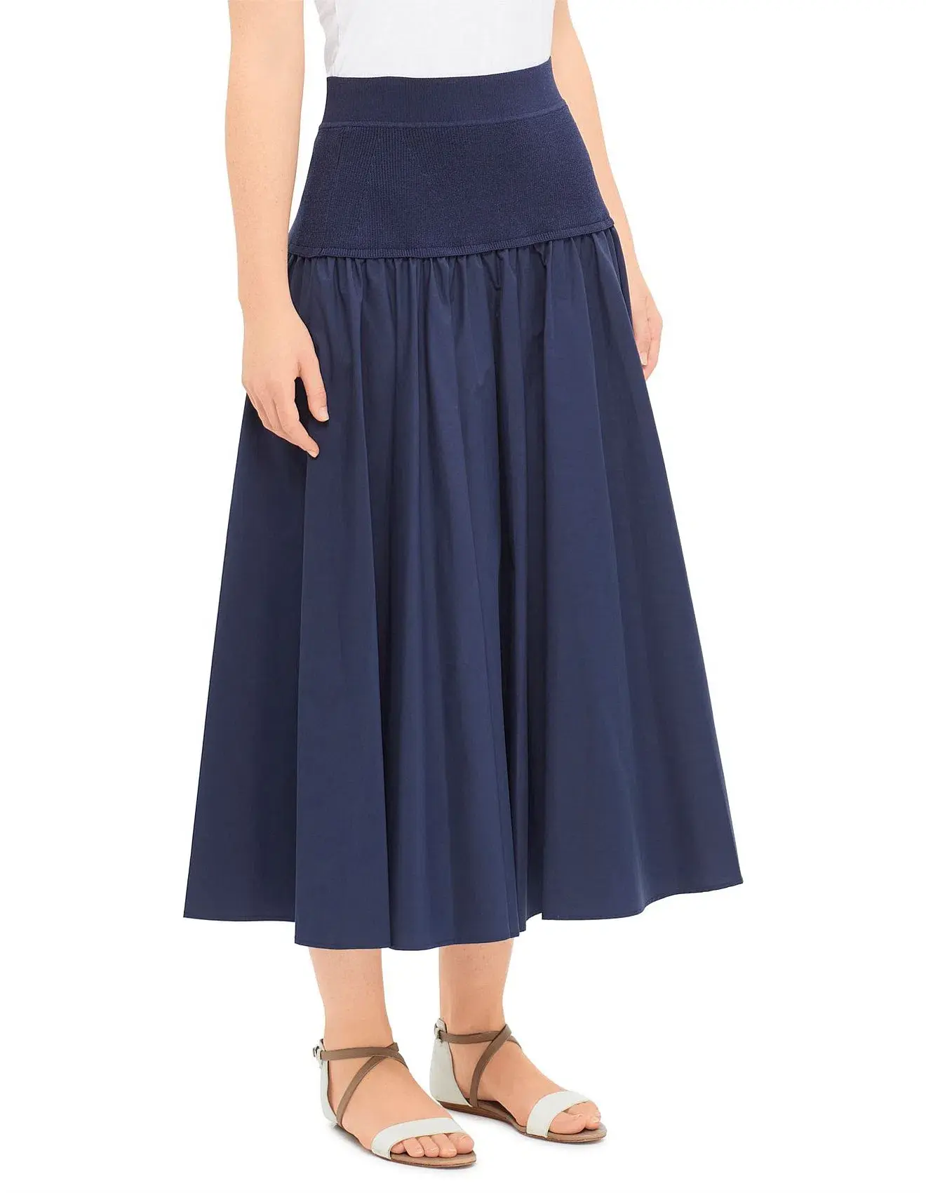 Simkhai Stella Maxi Skirt With Knit Yoke Blue Size 8 - Image 2