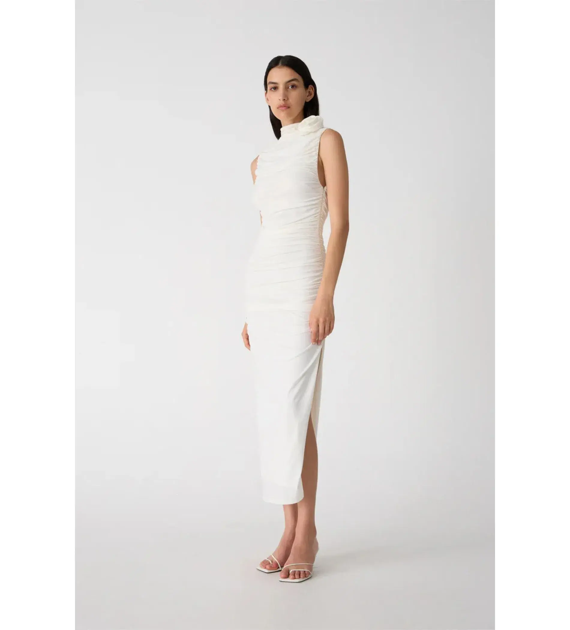 Misha Frankie Matte Jersey Midi Dress Ivory Size 8/S - Image 2