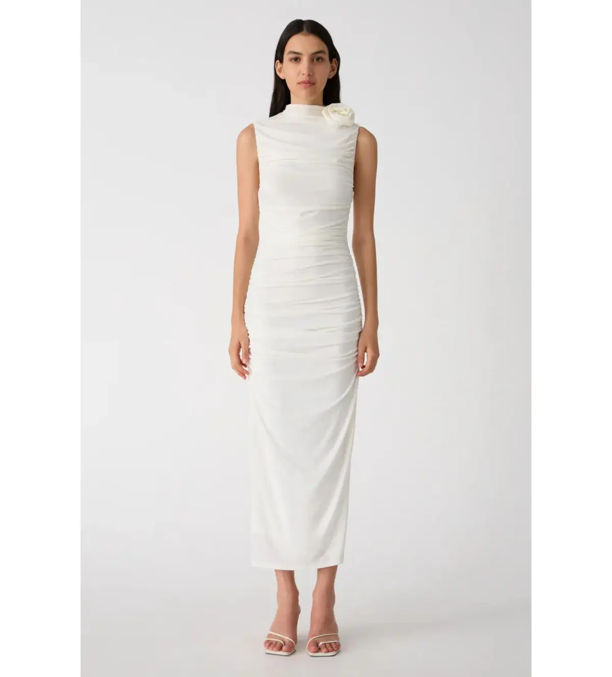Misha Frankie Matte Jersey Midi Dress Ivory Size 8/S - Image 1