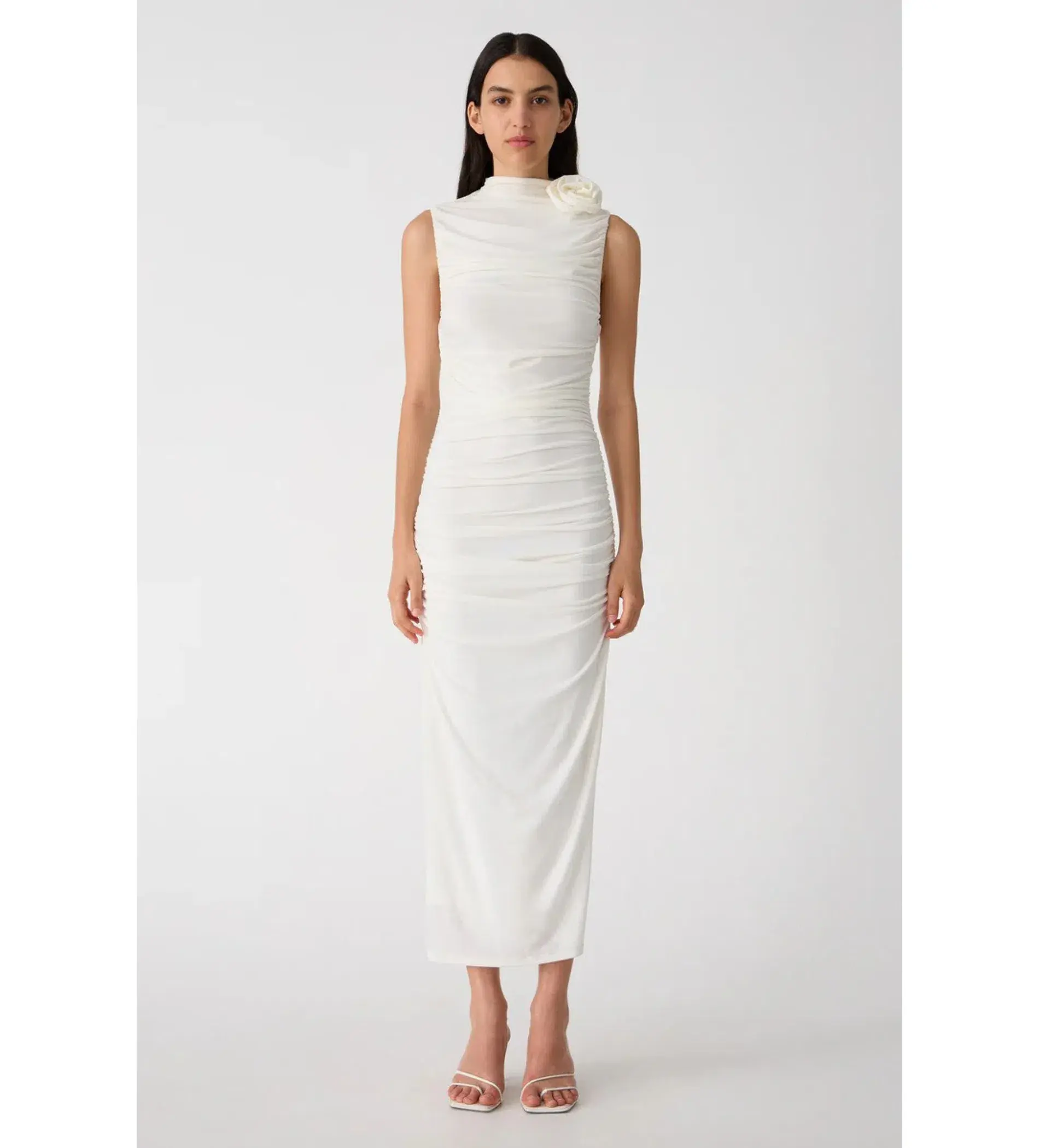 Misha Frankie Matte Jersey Midi Dress Ivory Size 8/S - Image 1