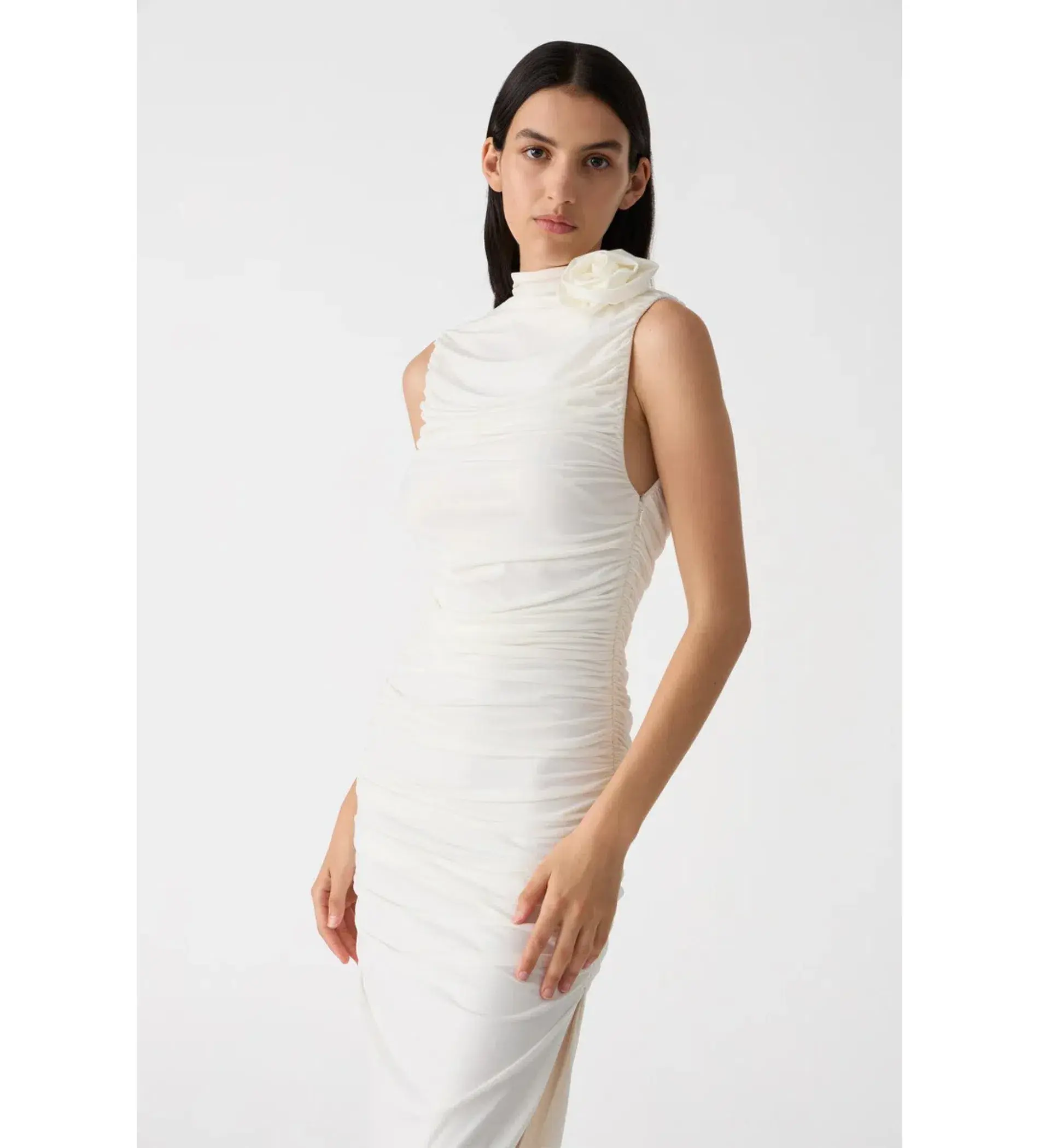 Misha Frankie Matte Jersey Midi Dress Ivory Size 8/S - Image 4