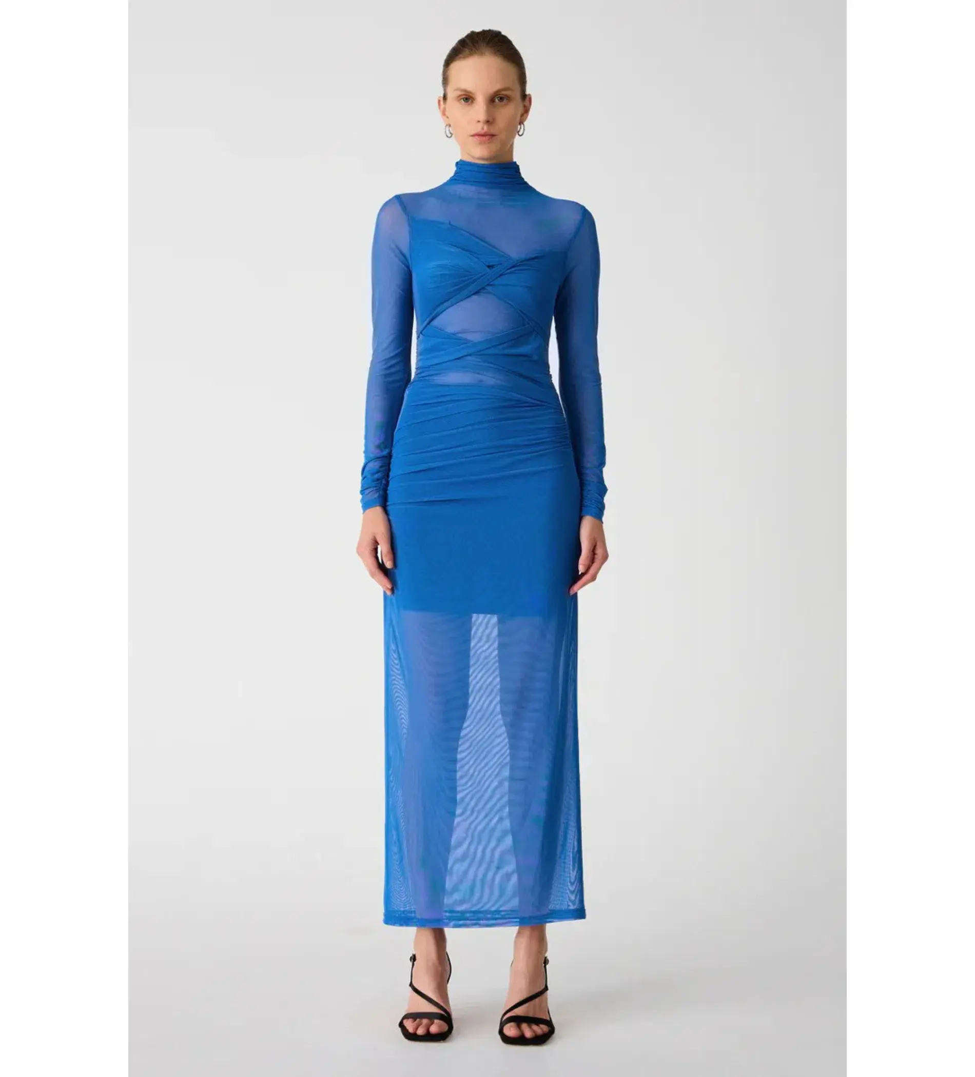 MISHA Madigral Mesh Midi Dress Azure Blue Size 8/S - Image 1