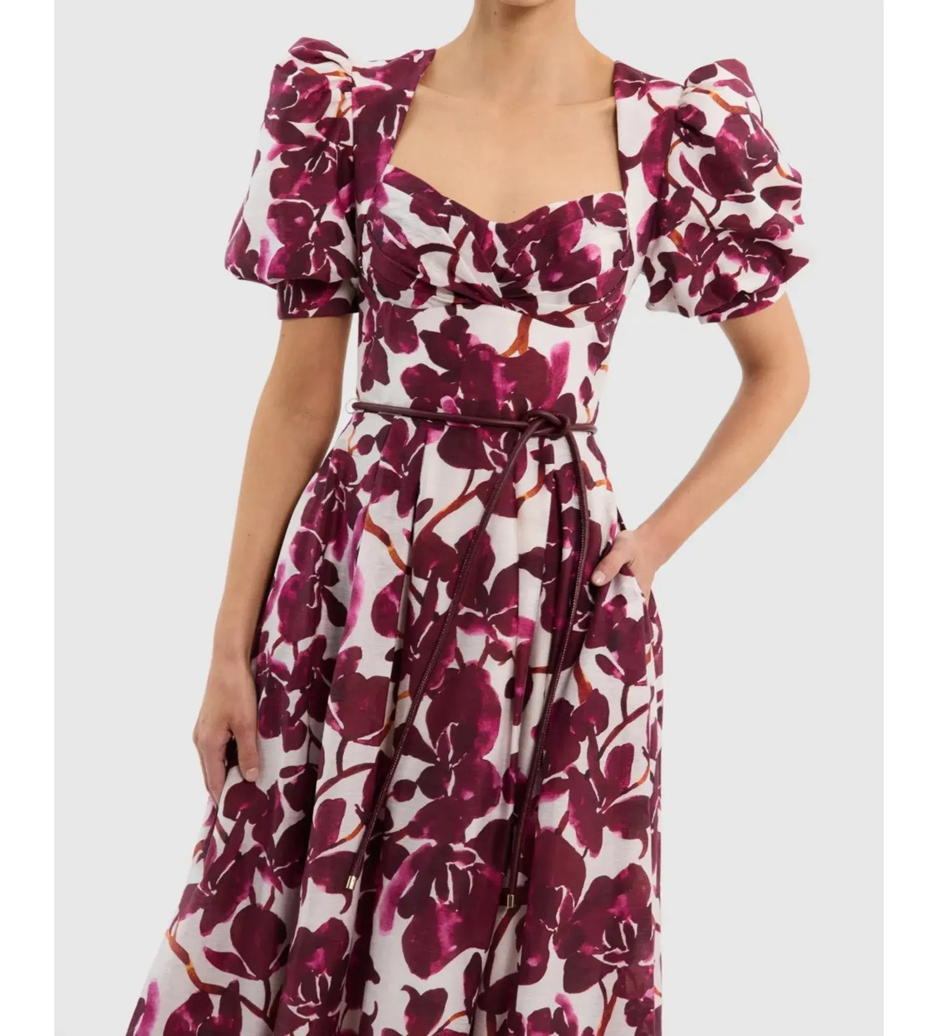 Rebecca Vallance Nerissa Midi Dress Multi Floral Size AU 8 - Image 4