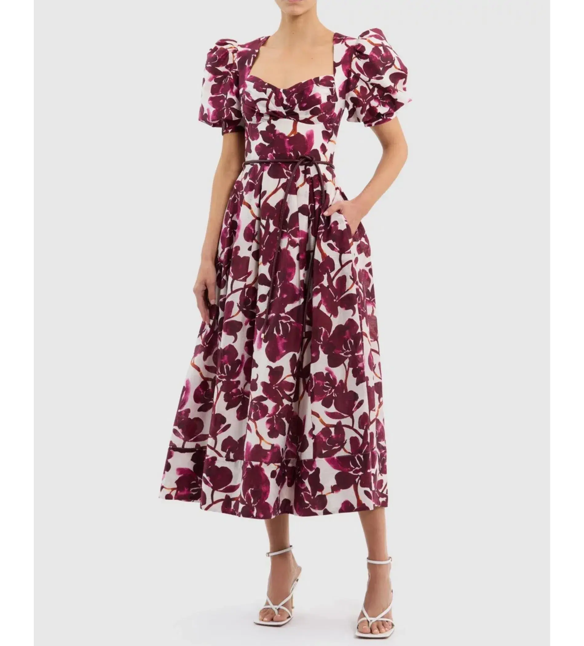 Rebecca Vallance Nerissa Midi Dress Multi Floral Size AU 8 - Image 1