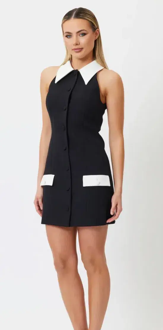 Bianca and Bridgett Latesha Mini Dress Black Size 6 - Image 2