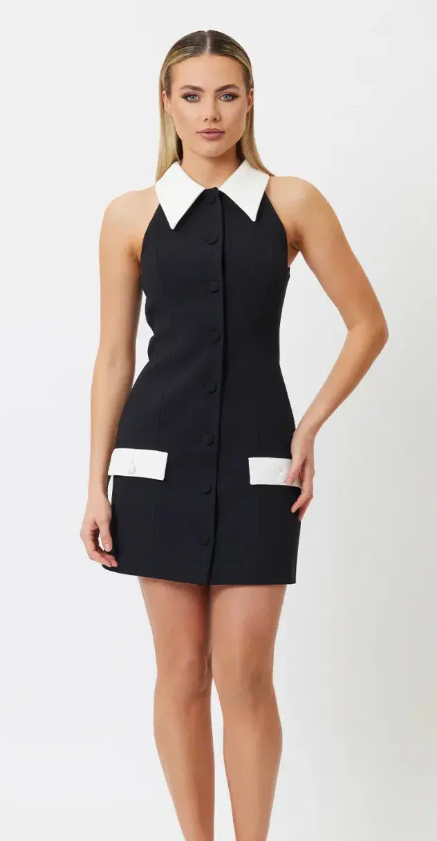 Bianca and Bridgett Latesha Mini Dress Black Size 6 - Image 1