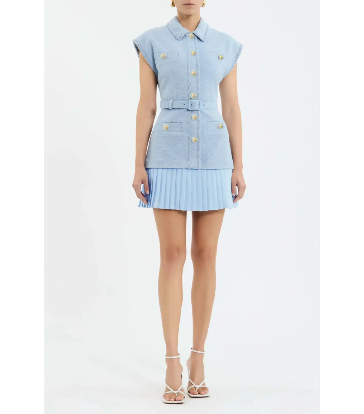 Rebecca Vallance Jonie Mini Dress Pale Blue Size 8 - Image 1