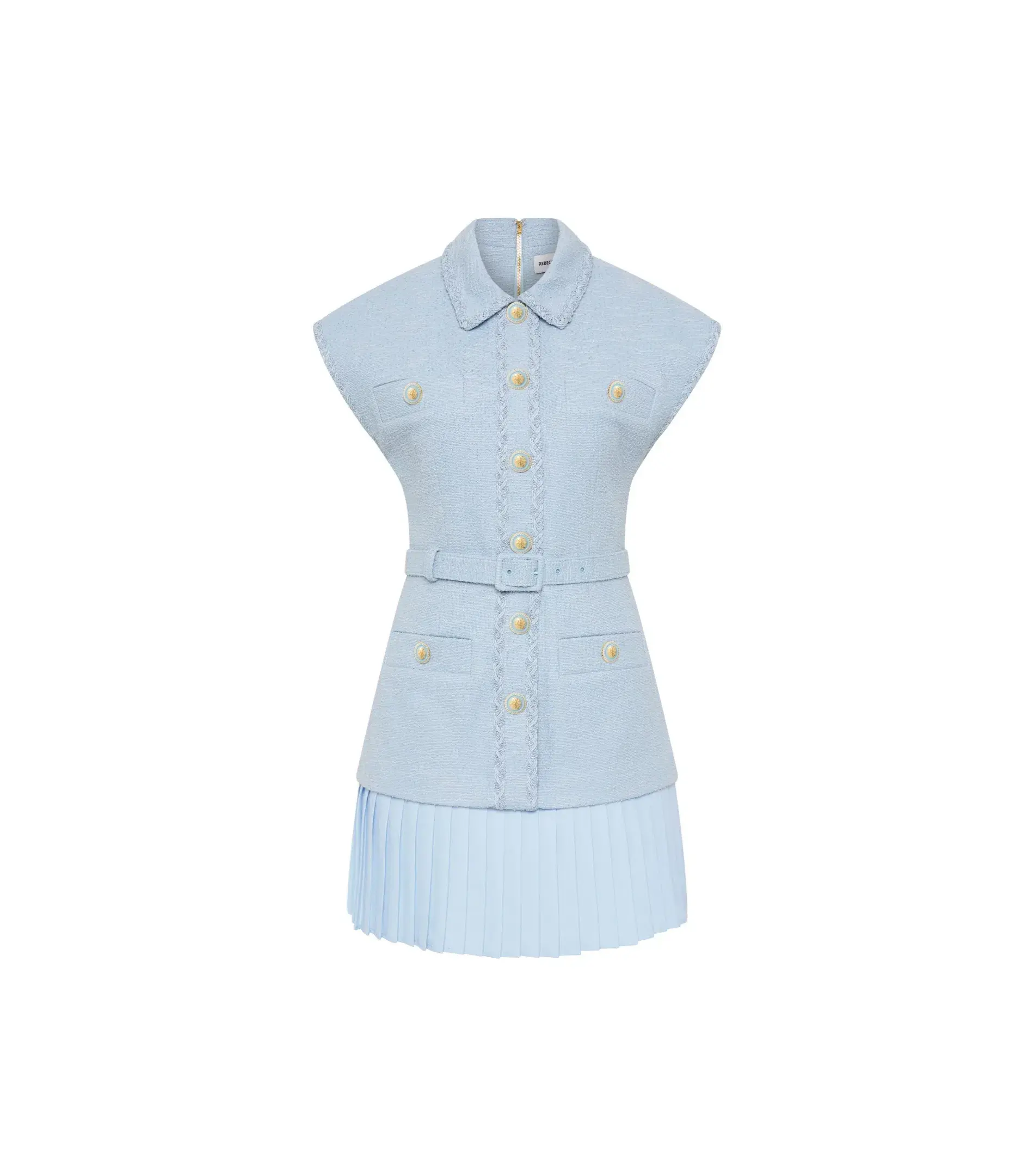 Rebecca Vallance Jonie Mini Dress Pale Blue Size 10 - Image 4