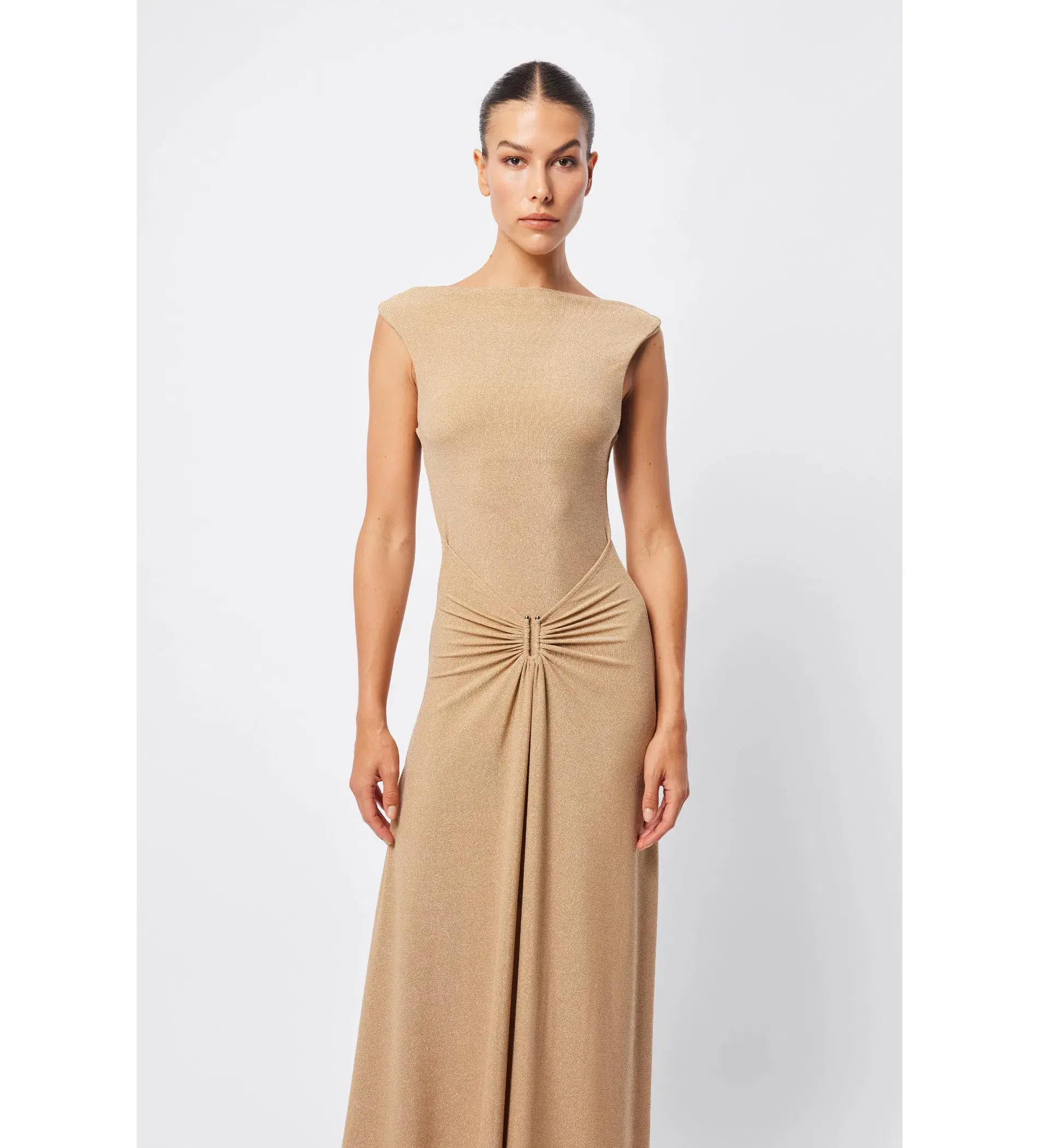 Mossman Golden Hour Maxi Dress Gold Size 6 - Image 2