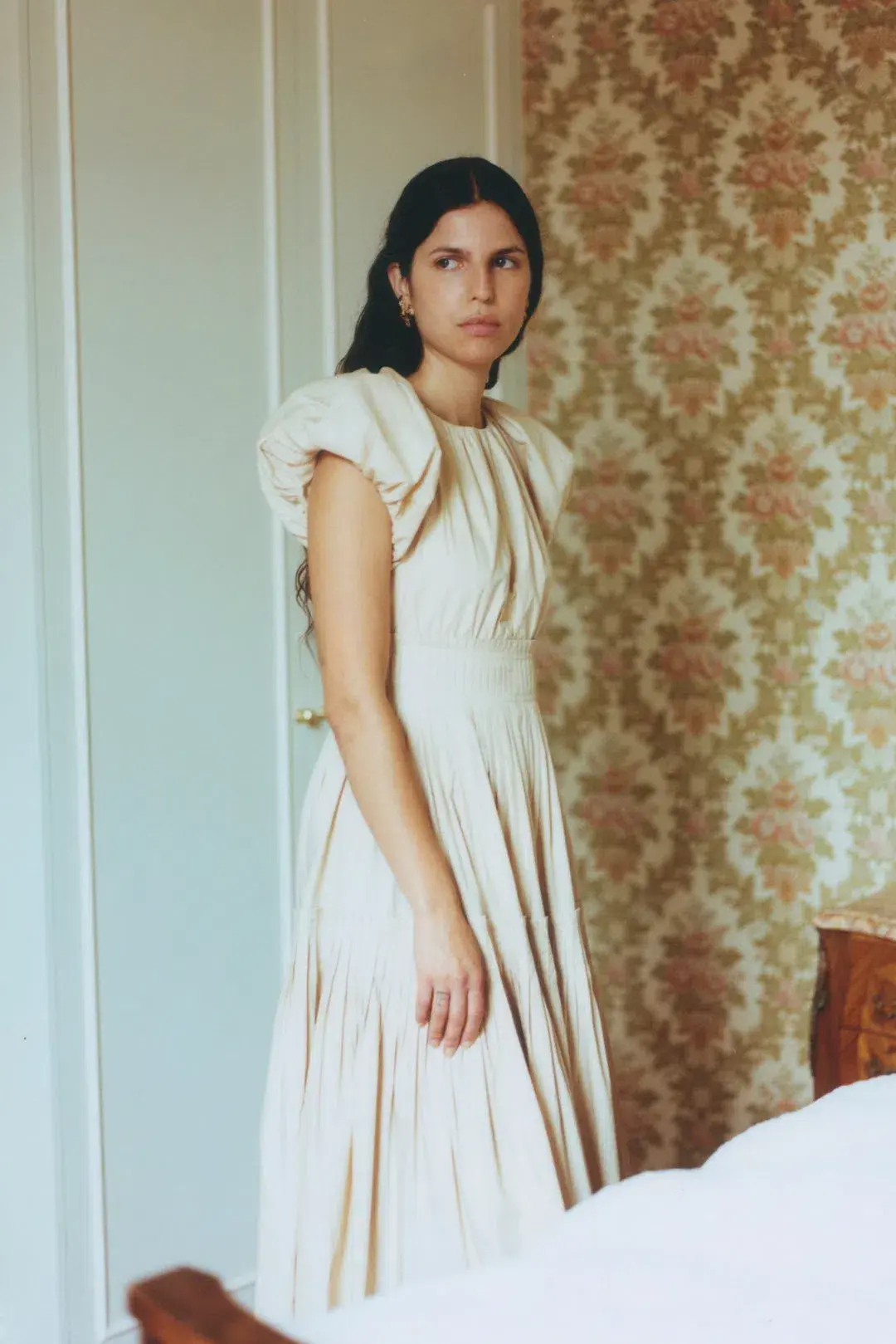 Lovaan Camille Midi Dress Cream Size 8 - Image 1