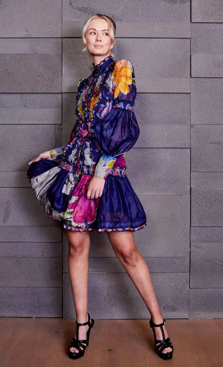 Mackenzie Mode Rose Among Thorns Mini Dress Print Size  8 - Image 1