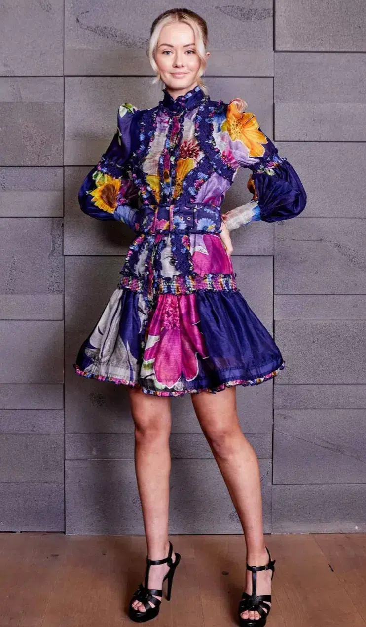 Mackenzie Mode Rose Among Thorns Mini Dress Print Size  8 - Image 2