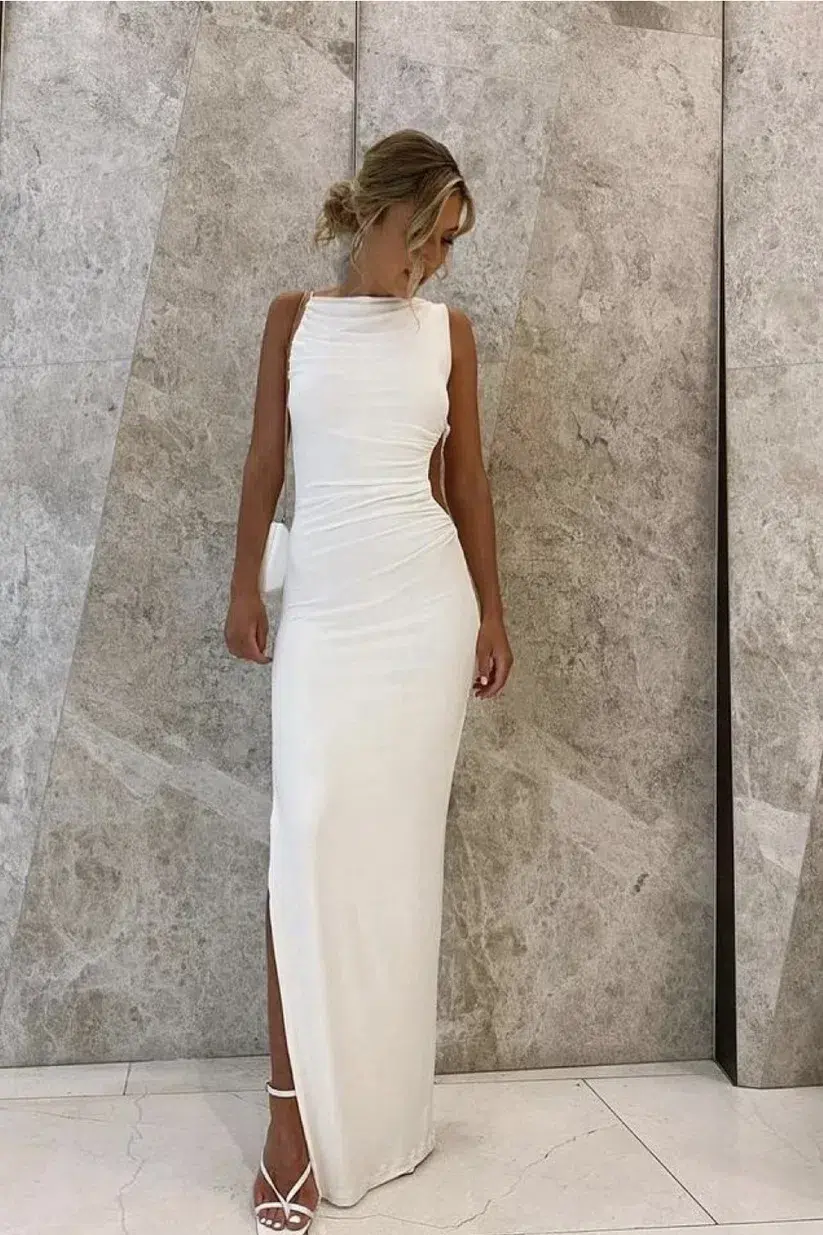 Effie Kats Rae Maxi Gown White Size 8 - Image 1