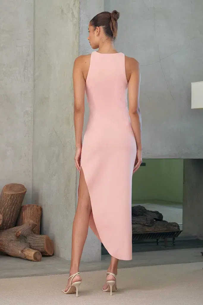 Misha Ida Midi Dress Calypso Pink Size 8 - Image 3