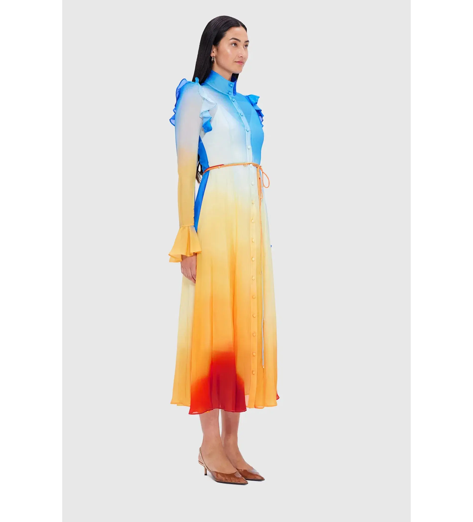 Leo Lin Multicolour Katrina Butterfly Sleeve Midi Dress – Enigma Size AU 10 - Image 2