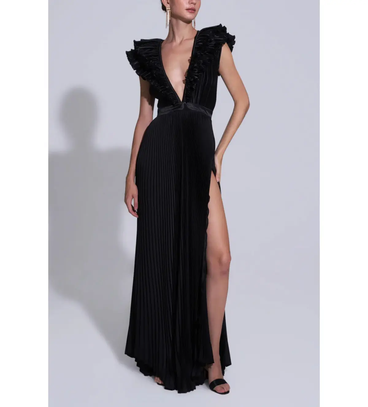 L'ldee Tuileries Split Gown in Noir Size 12 - Image 2