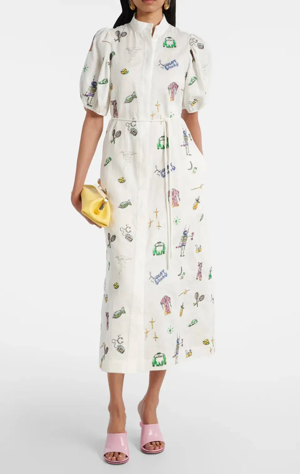 Alemais Play Embroidered Shirtdress in White Size 10 - Image 1