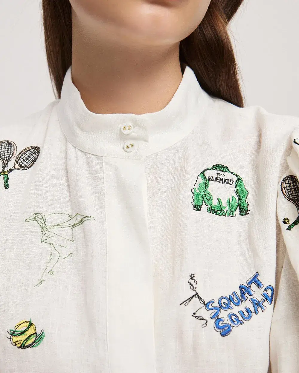 Alemais Play Embroidered Shirtdress in White Size 10 - Image 5