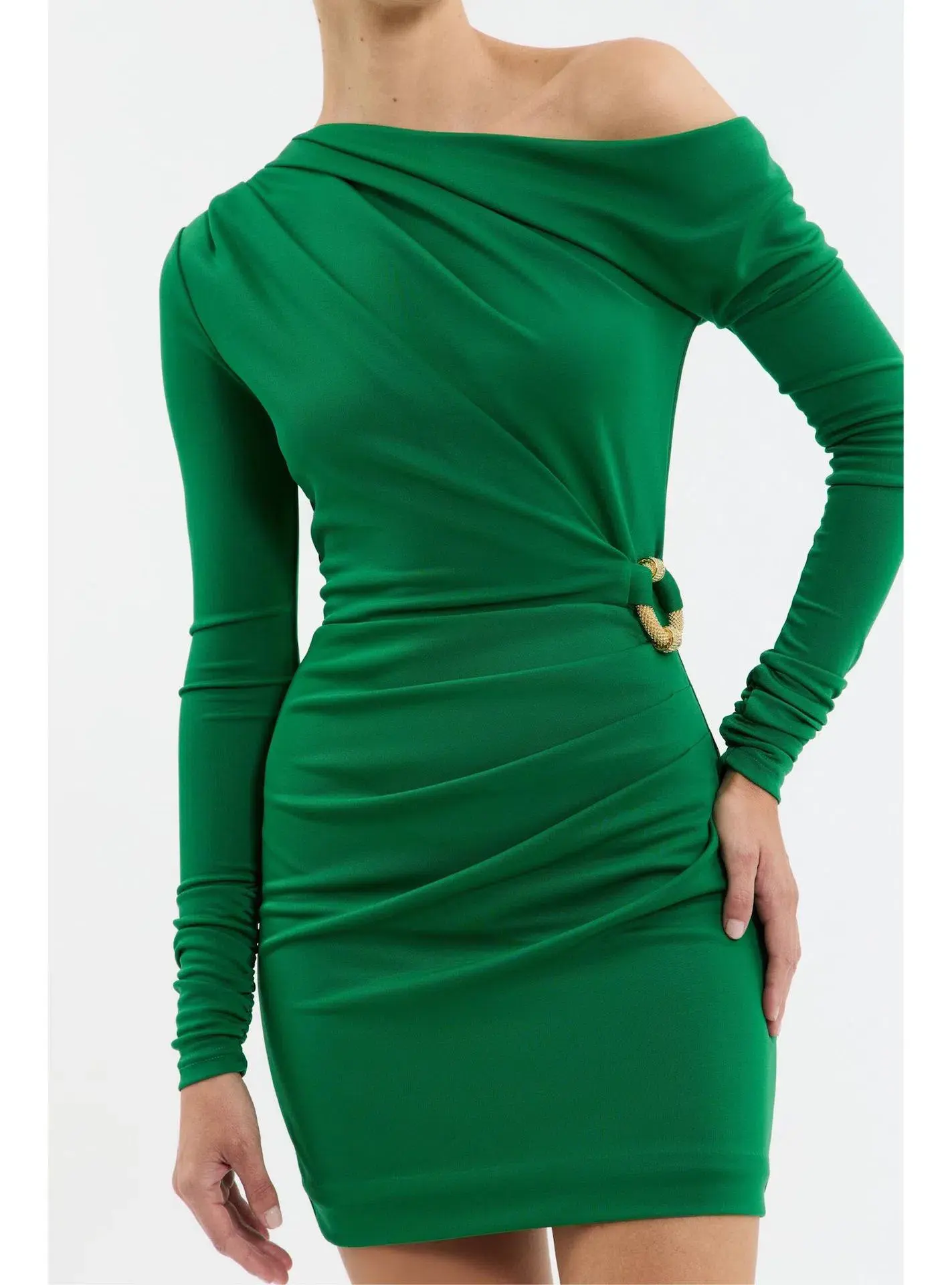 Rebecca Vallance Erin Long Sleeve Mini Dress in Emerald Size 8 - Image 2