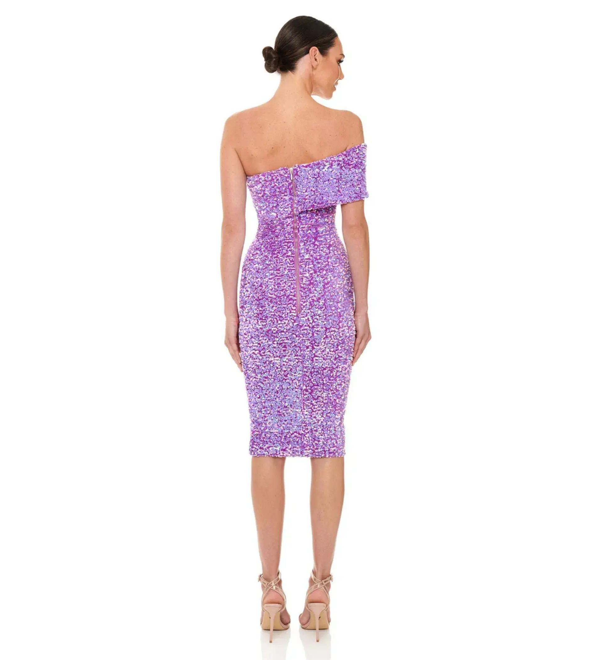 Eliya The Label Alyssa Dress in Purple Sequin Size M / AU 10 - Image 3