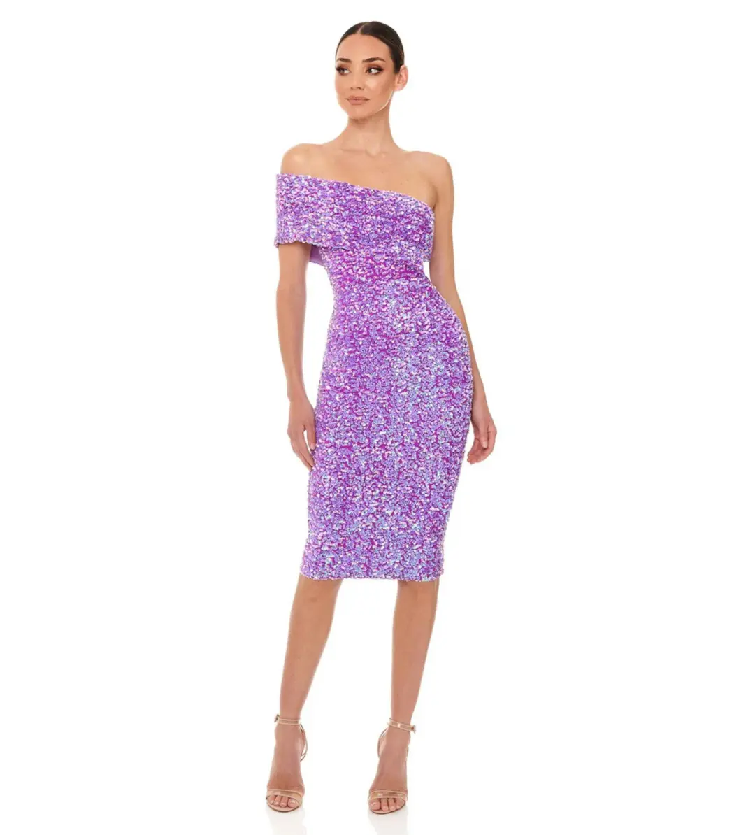 Eliya The Label Alyssa Dress in Purple Sequin Size M / AU 10 for rent on The Volte - main image