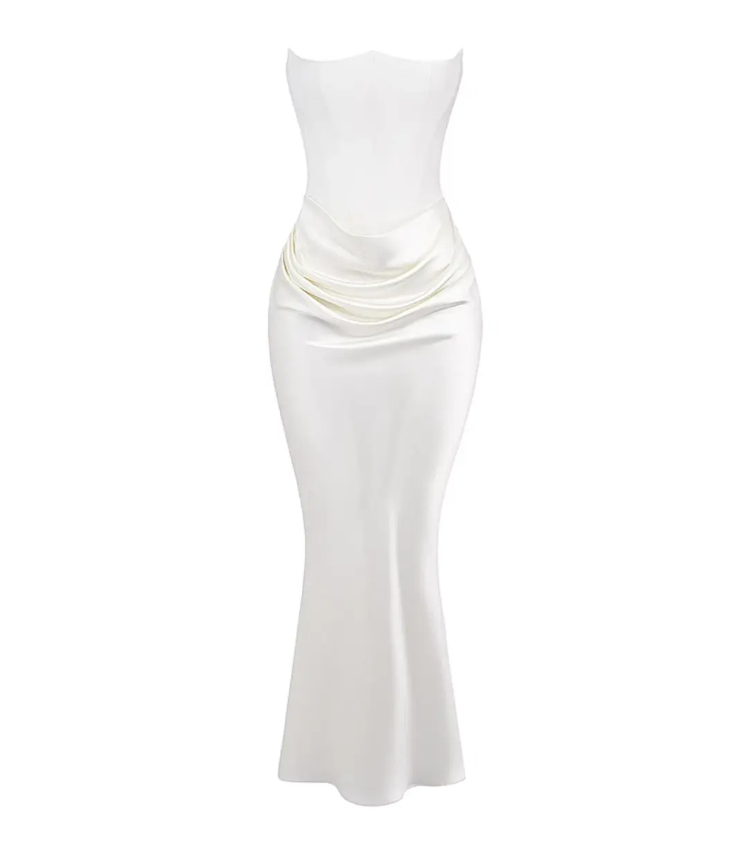 House of CB Persephone Corset Dress Ivory Size AU 10  for rent on The Volte - main image