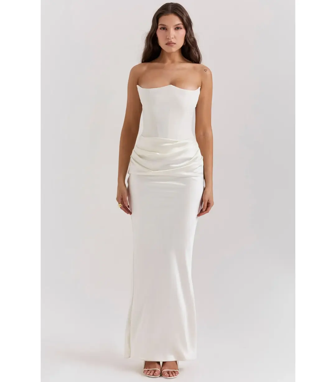 House of CB Persephone Corset Dress Ivory Size AU 10  for rent on The Volte - main image