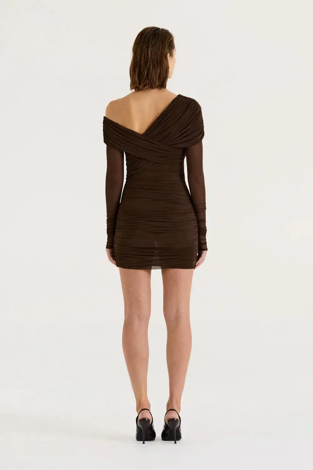 Henne Paris MIni Dress Chocolate Brown Size XS / AU 6 - Image 3