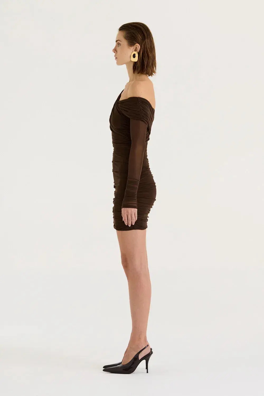 Henne Paris MIni Dress Chocolate Brown Size XS / AU 6 - Image 5