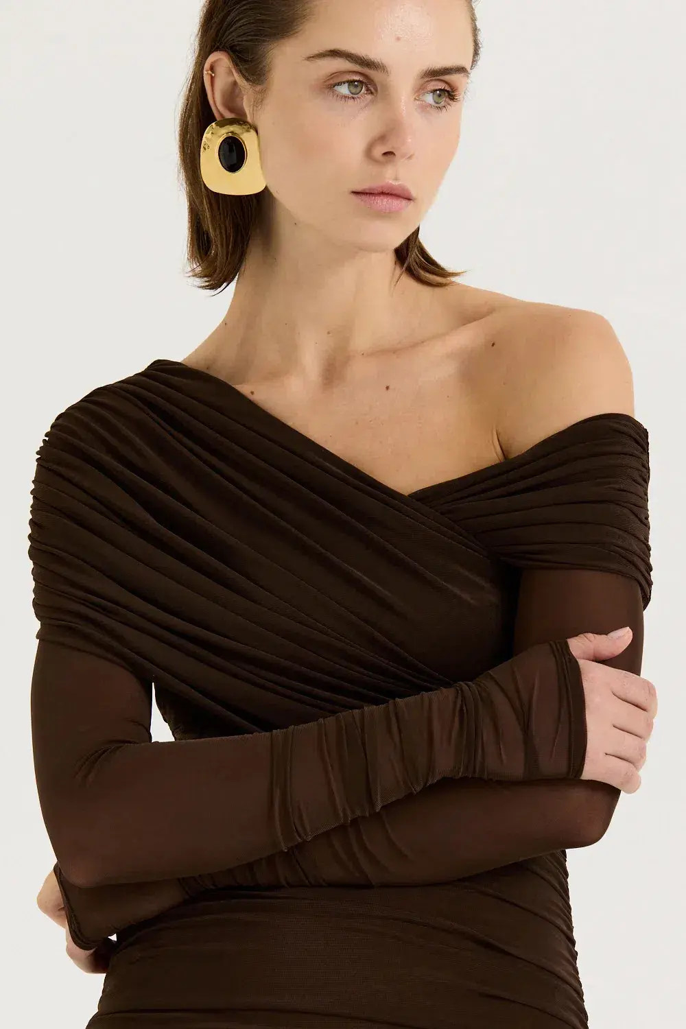 Henne Paris MIni Dress Chocolate Brown Size XS / AU 6 - Image 8