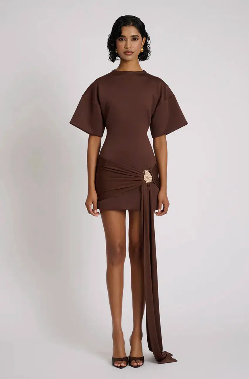 Eliya the Label Maxine Dress L / AU 12 Brown  - Image 1