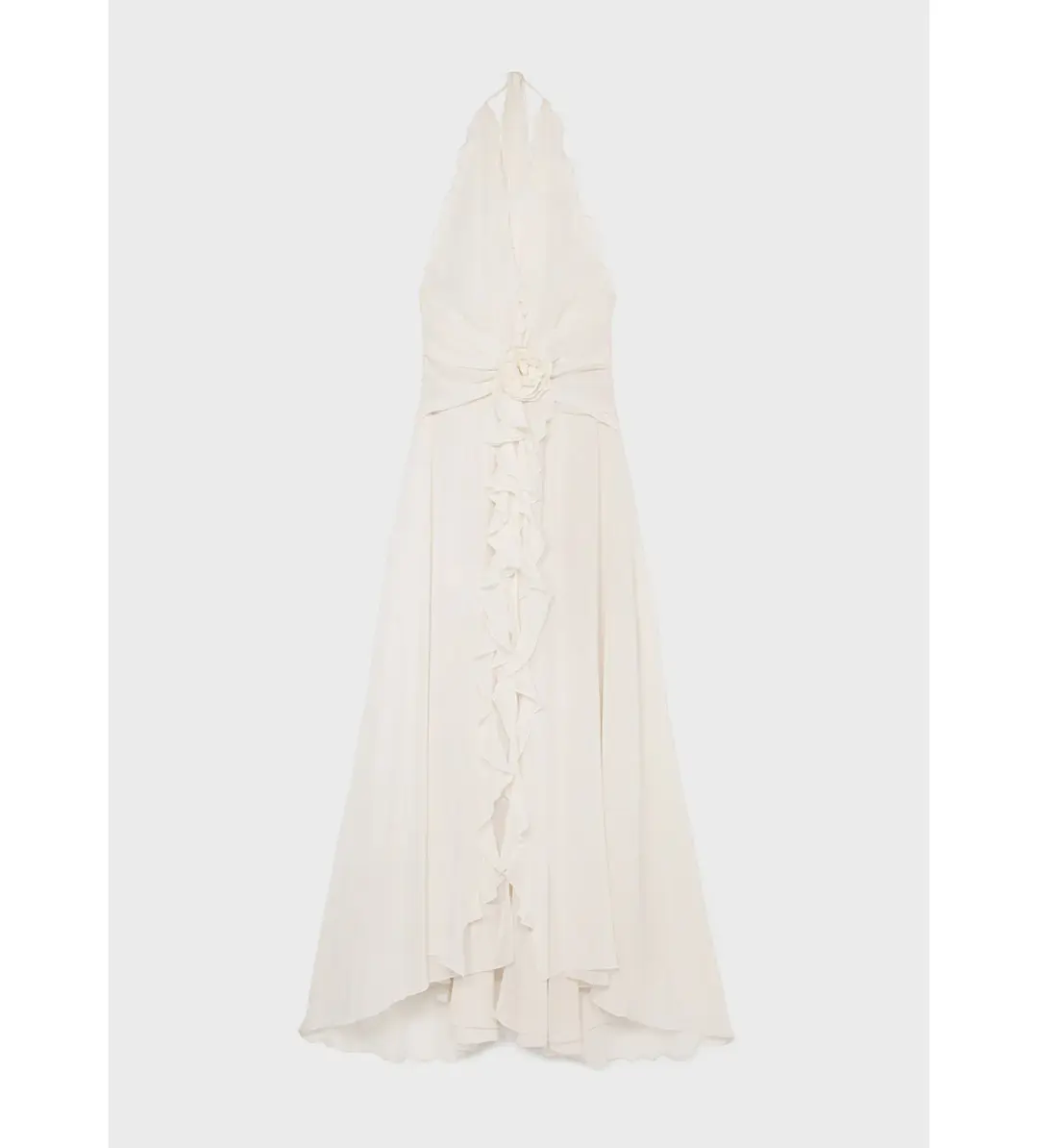 Blumarine Long Georgette Dress White Size 8 for rent on The Volte - main image