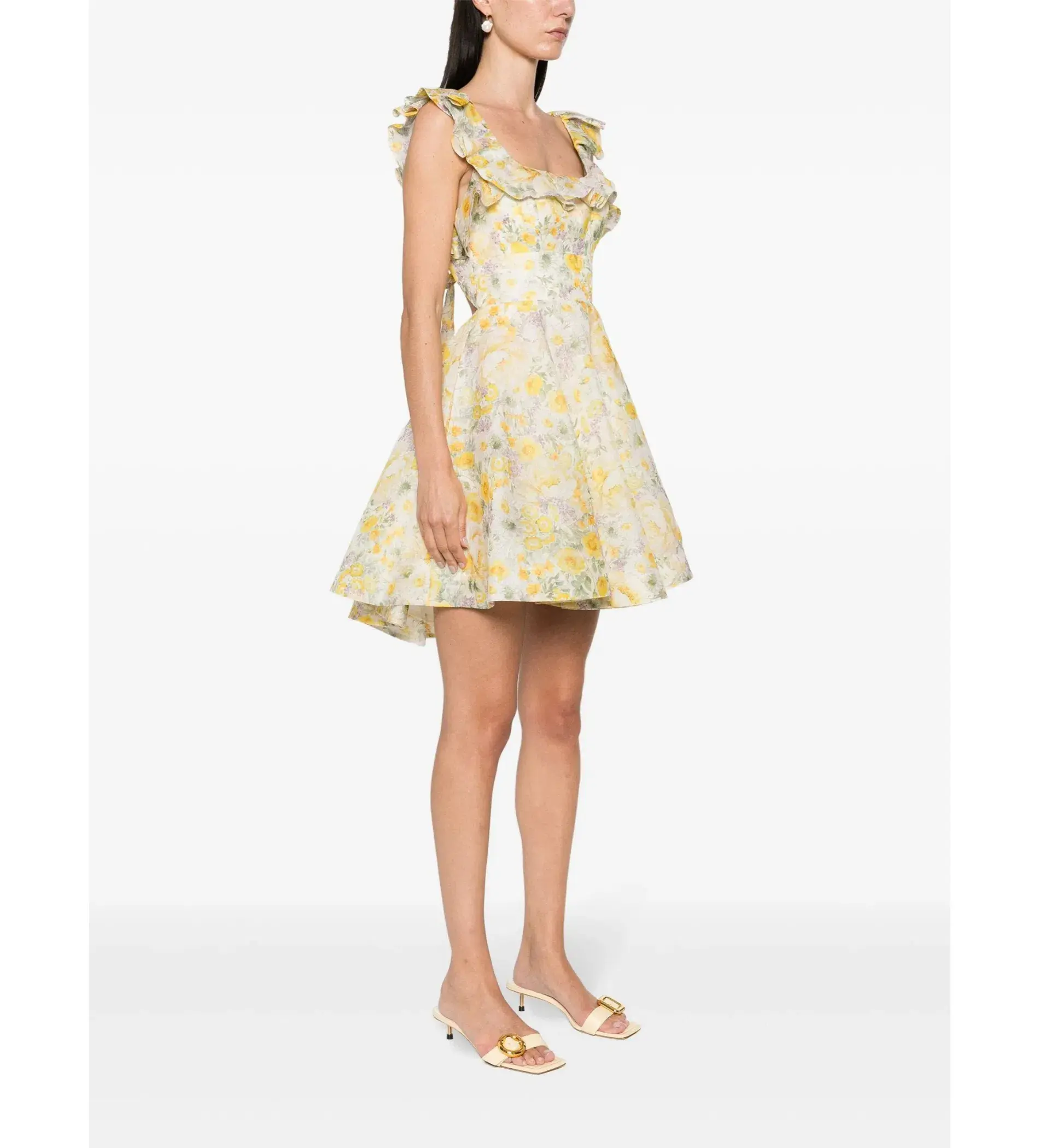 Zimmermann Harmony Frilled Mini Dress in Citrus Garden Print Size o / AU 8 - Image 2