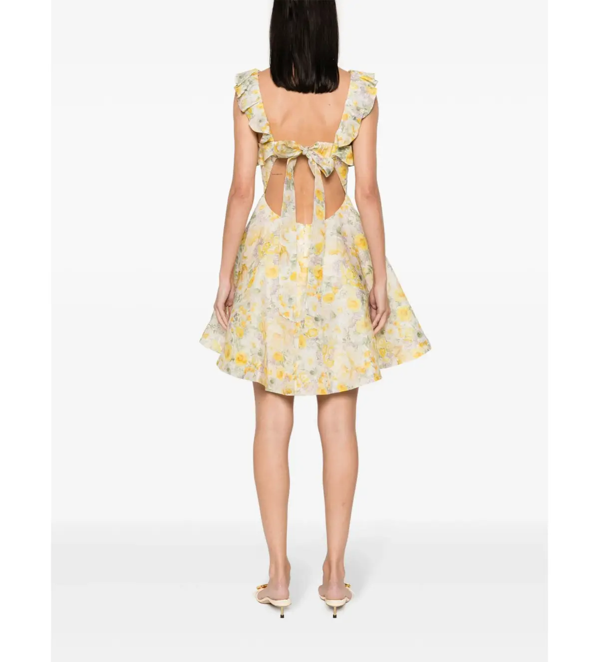 Zimmermann Harmony Frilled Mini Dress in Citrus Garden Print Size o / AU 8 - Image 3