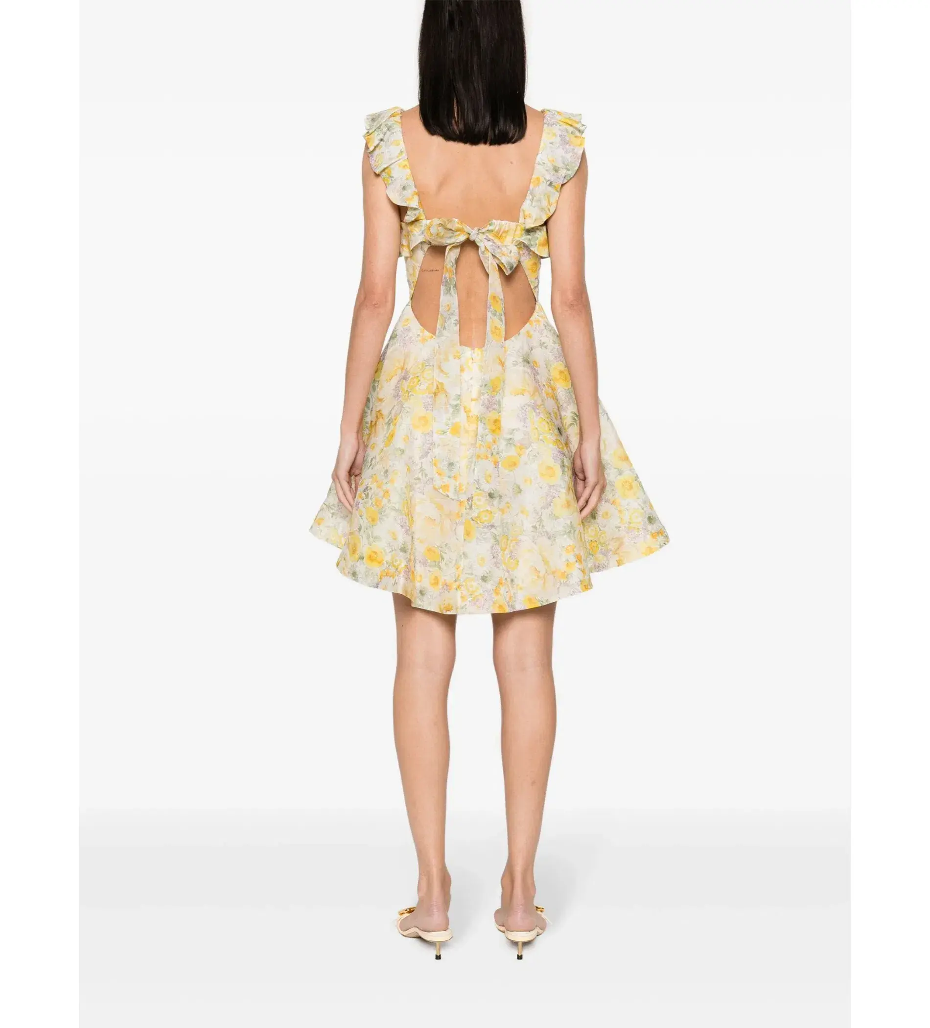 Zimmermann Harmony Frilled Mini Dress in Citrus Garden Print Size o / AU 8 - Image 3