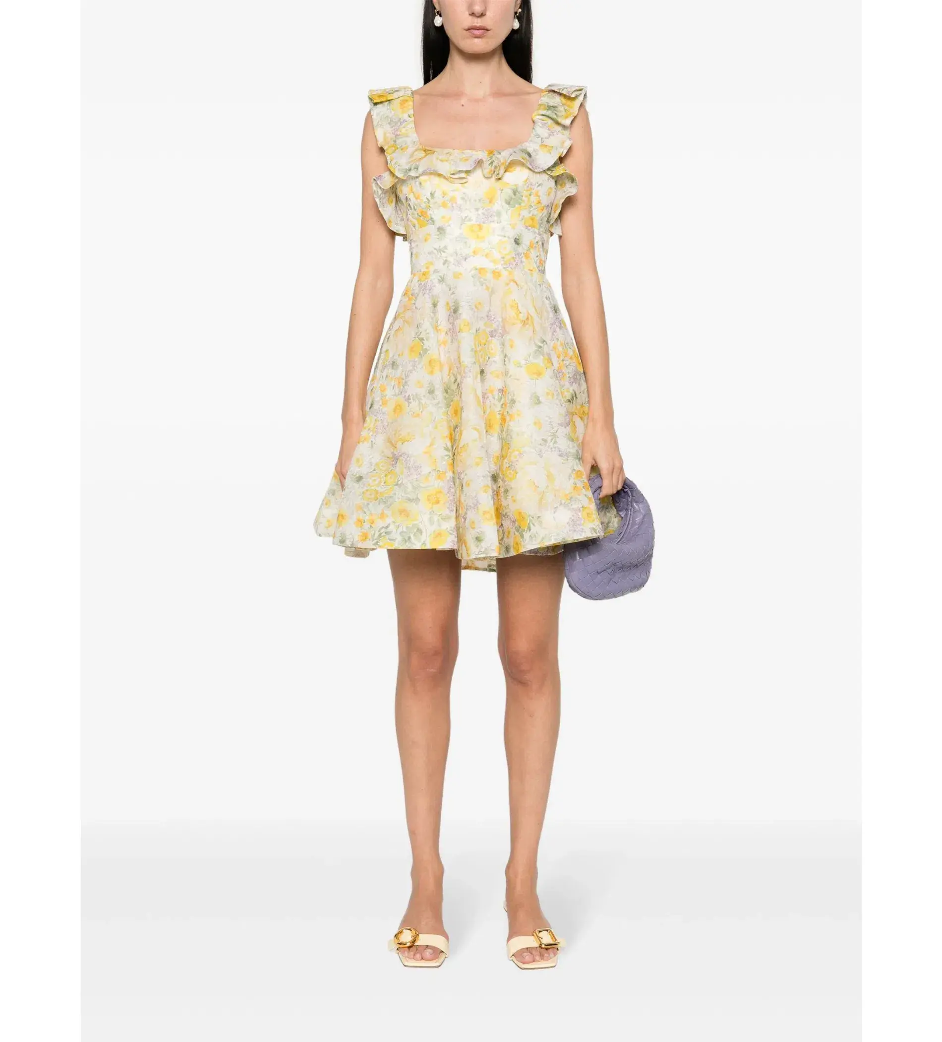 Zimmermann Harmony Frilled Mini Dress in Citrus Garden Print Size o / AU 8 - Image 1