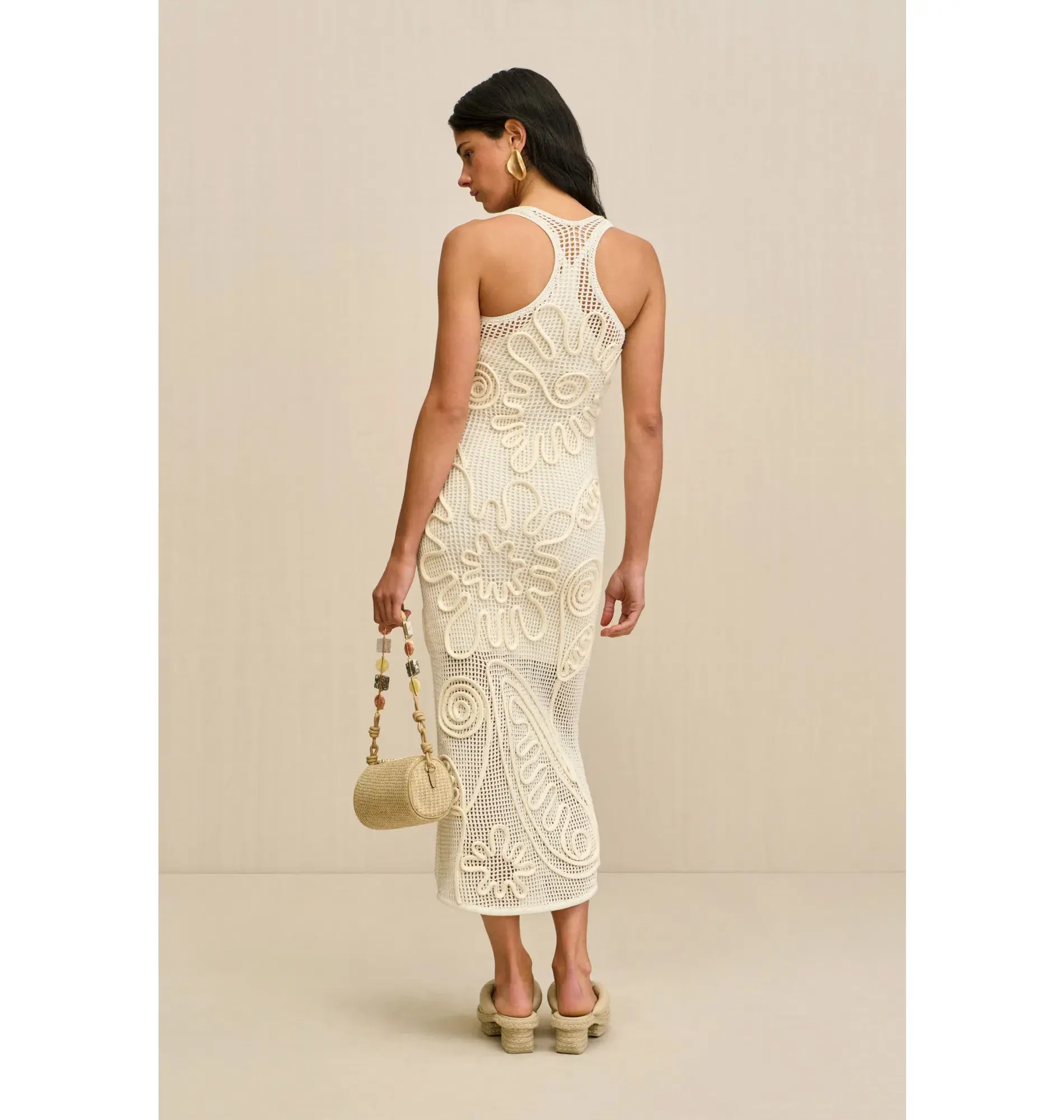 Cult Gaia Nissa Knit Midi Dress in Off White Size XS / AU 6 - Image 3