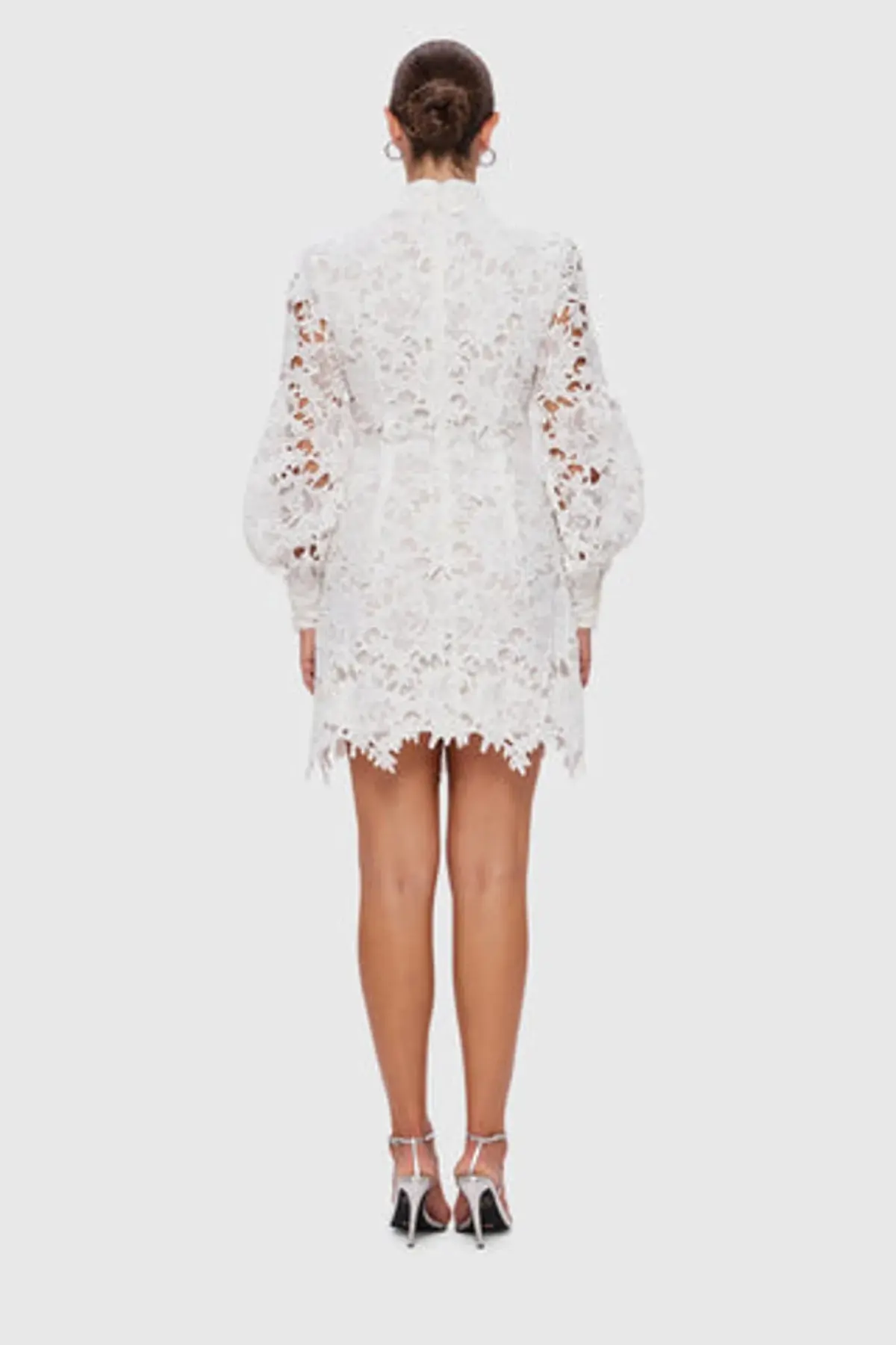 Leo Lin Isla Lace Mini Dress Snow Size 12 - Image 3