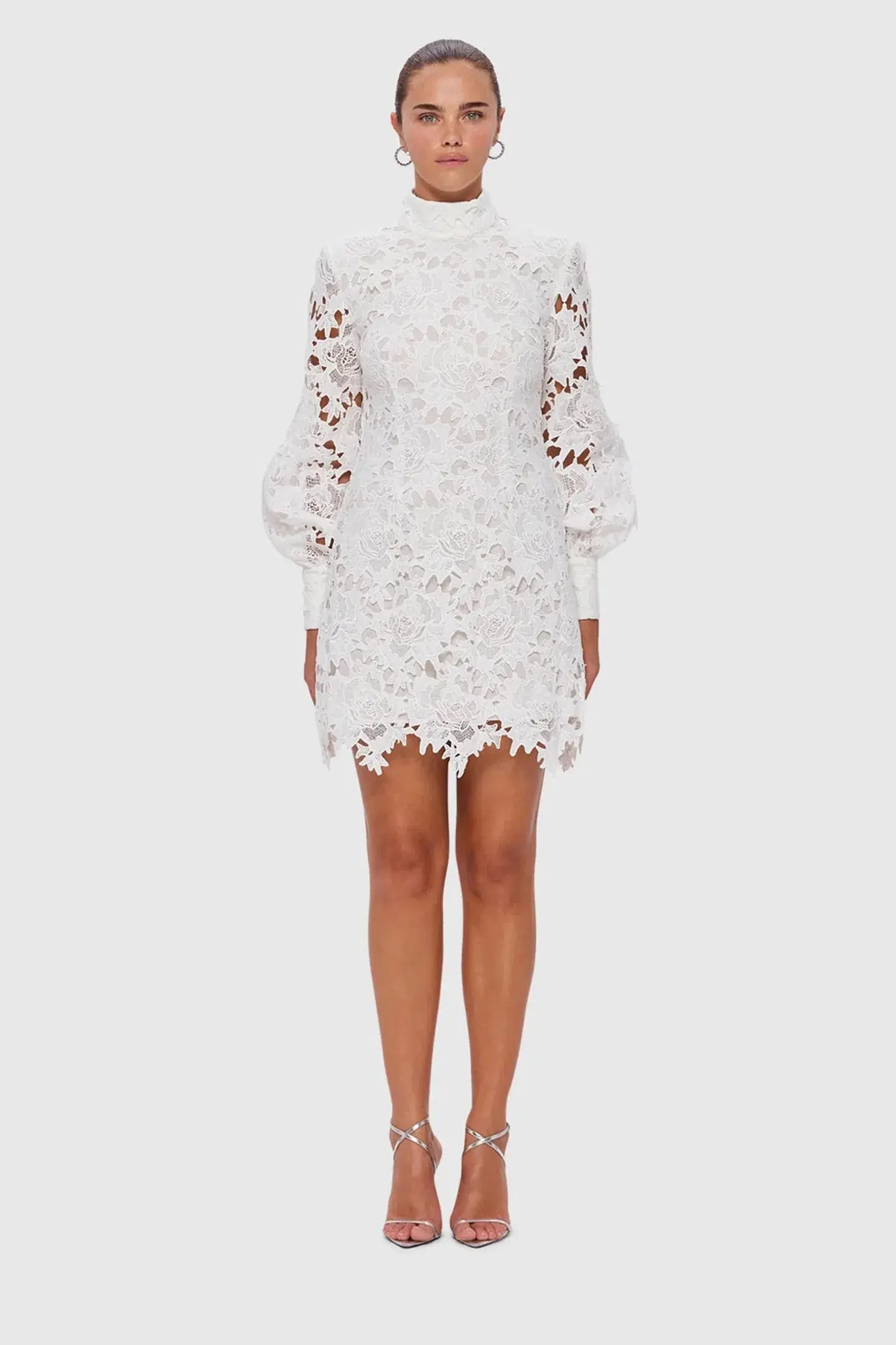 Leo Lin Isla Lace Mini Dress Snow Size 12 - Image 1
