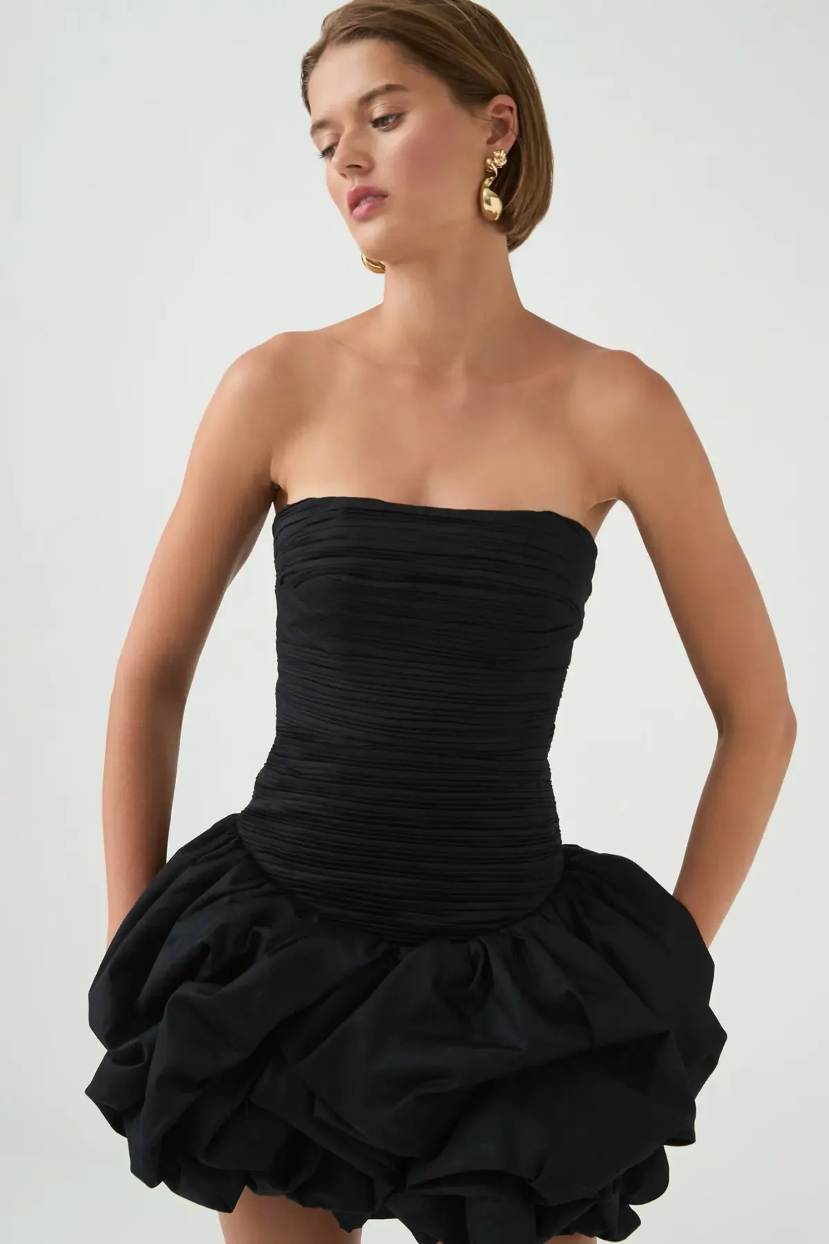 Aje Violette Bubble Hem Mini Dress in Black Size 8 - Image 2