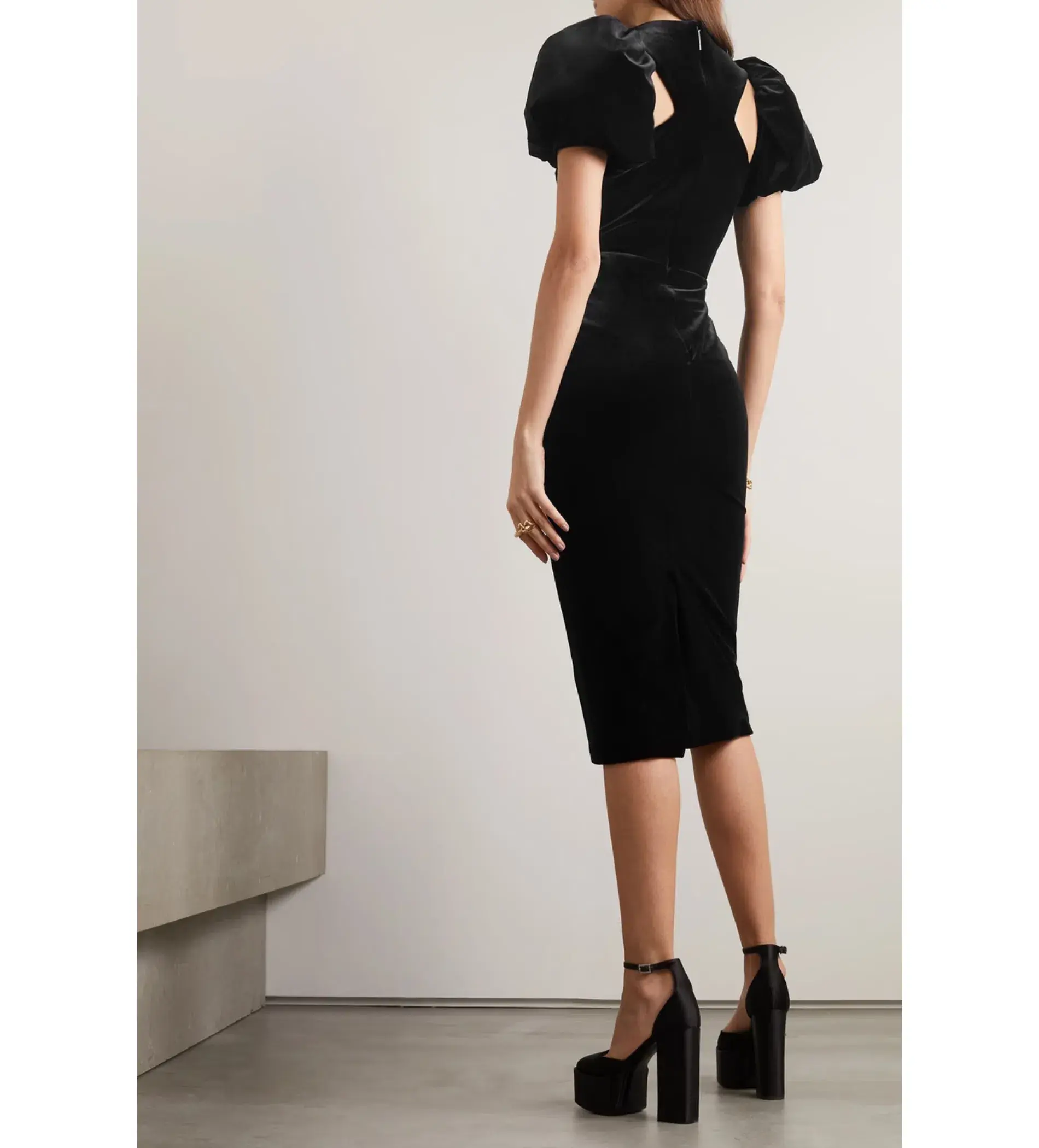 Christopher Kane The Mickey Velvet Dress in Black Size AU 10 - Image 2